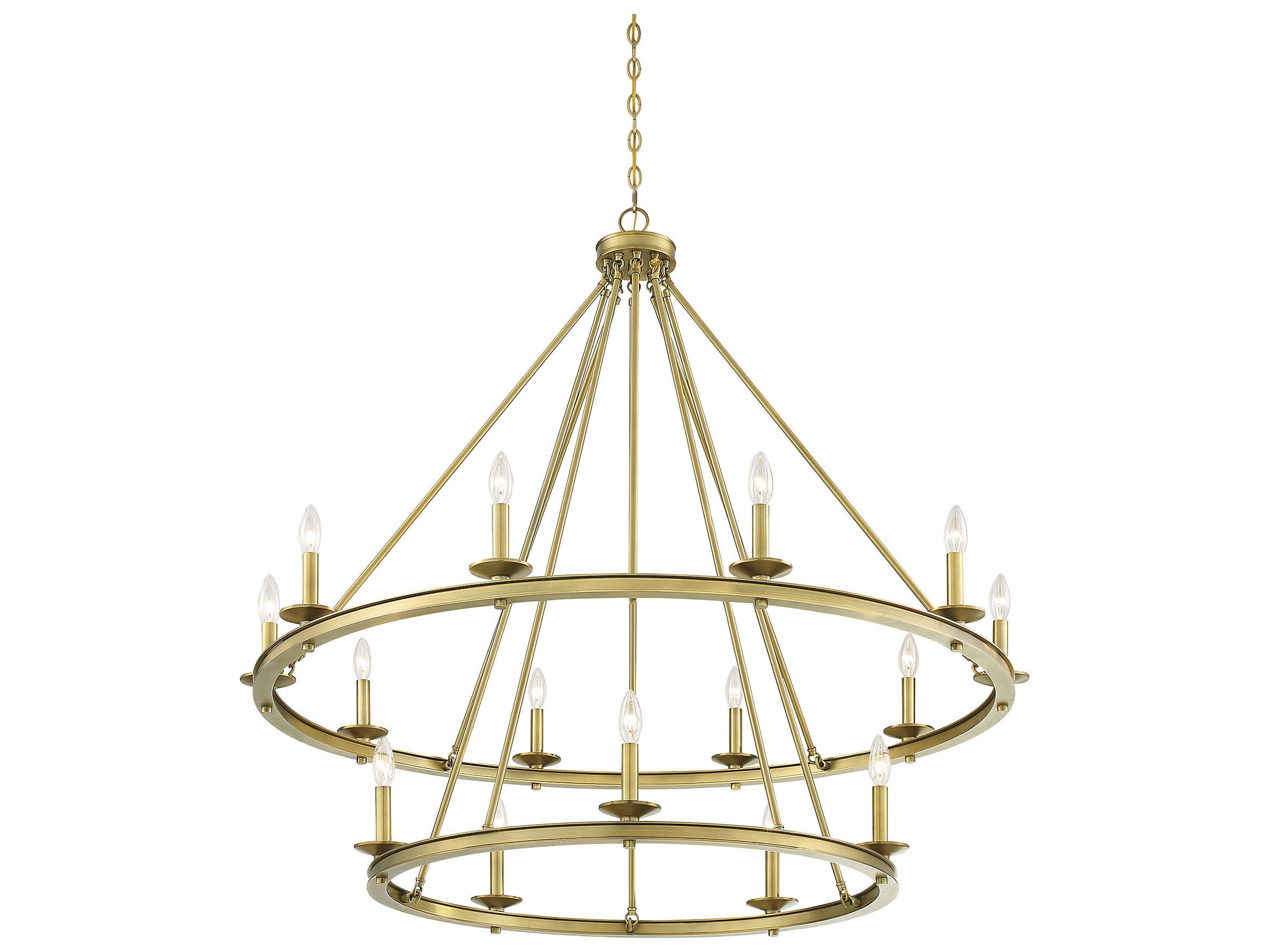 Savoy House Middleton 15-Light Warm Brass Candelabra Tiered Chandelier