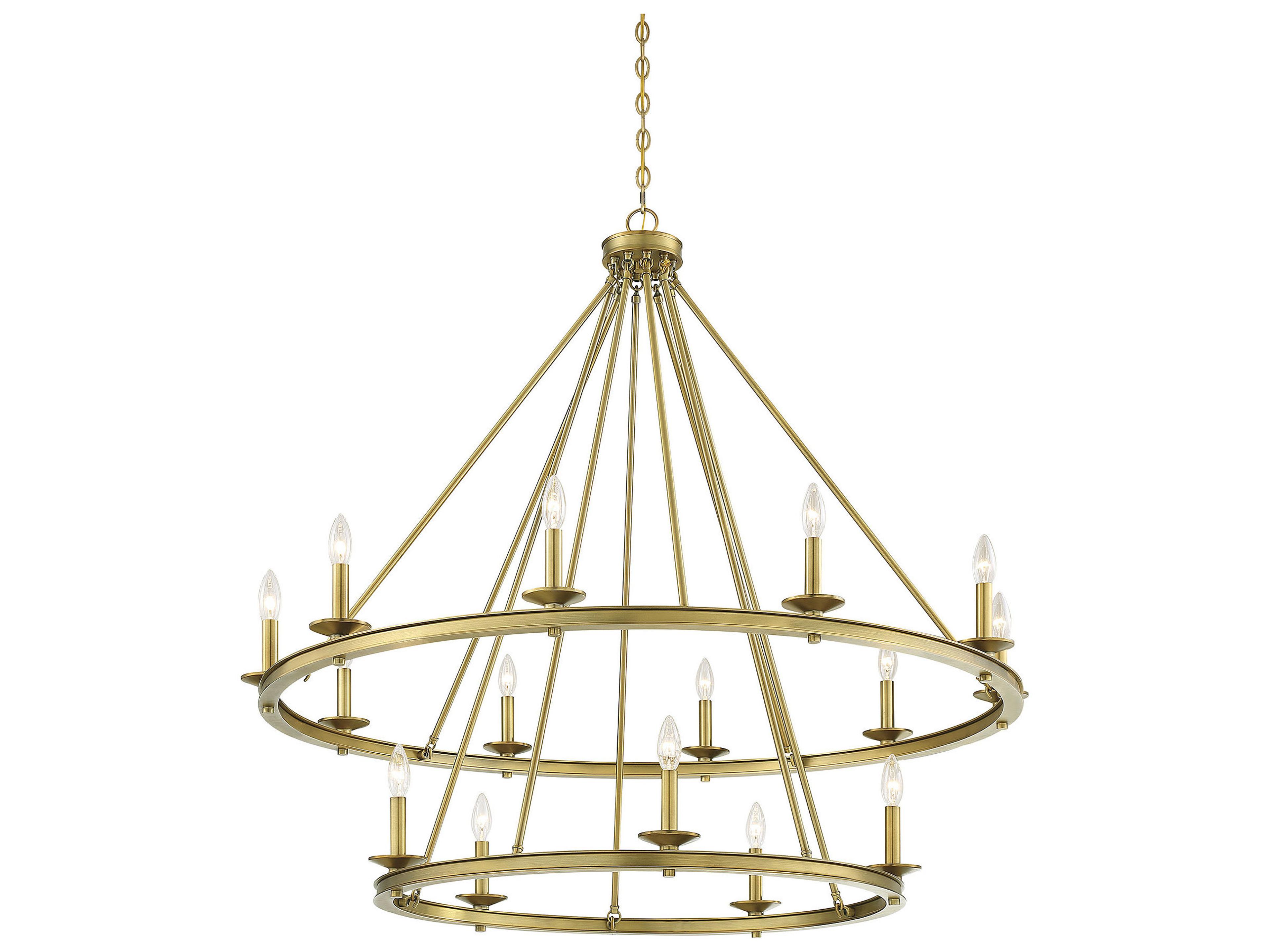 Savoy House Middleton 15-Light Warm Brass Candelabra Tiered Chandelier