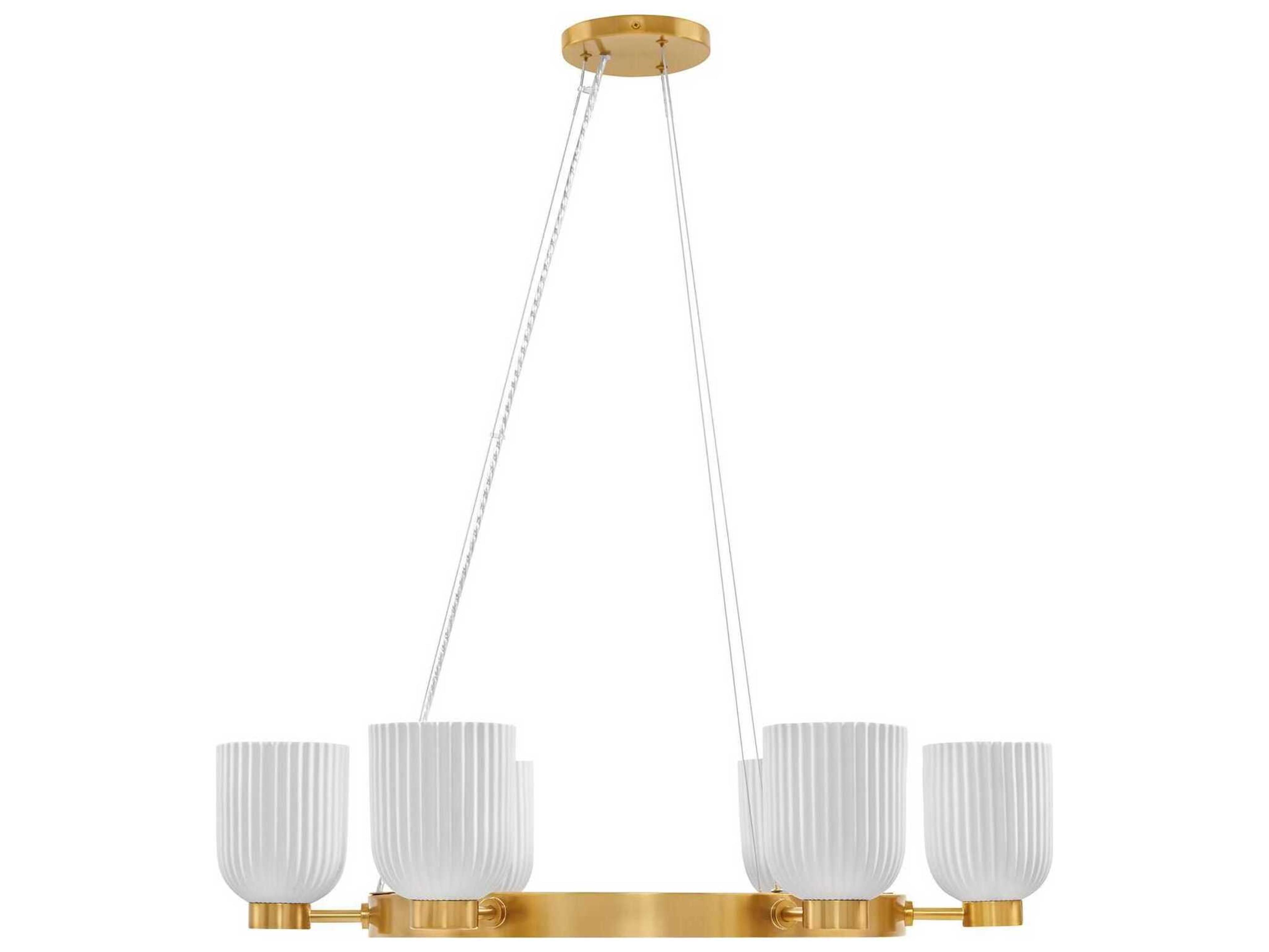 Savoy House Isla Blanca 6-Light Warm Brass Chandelier