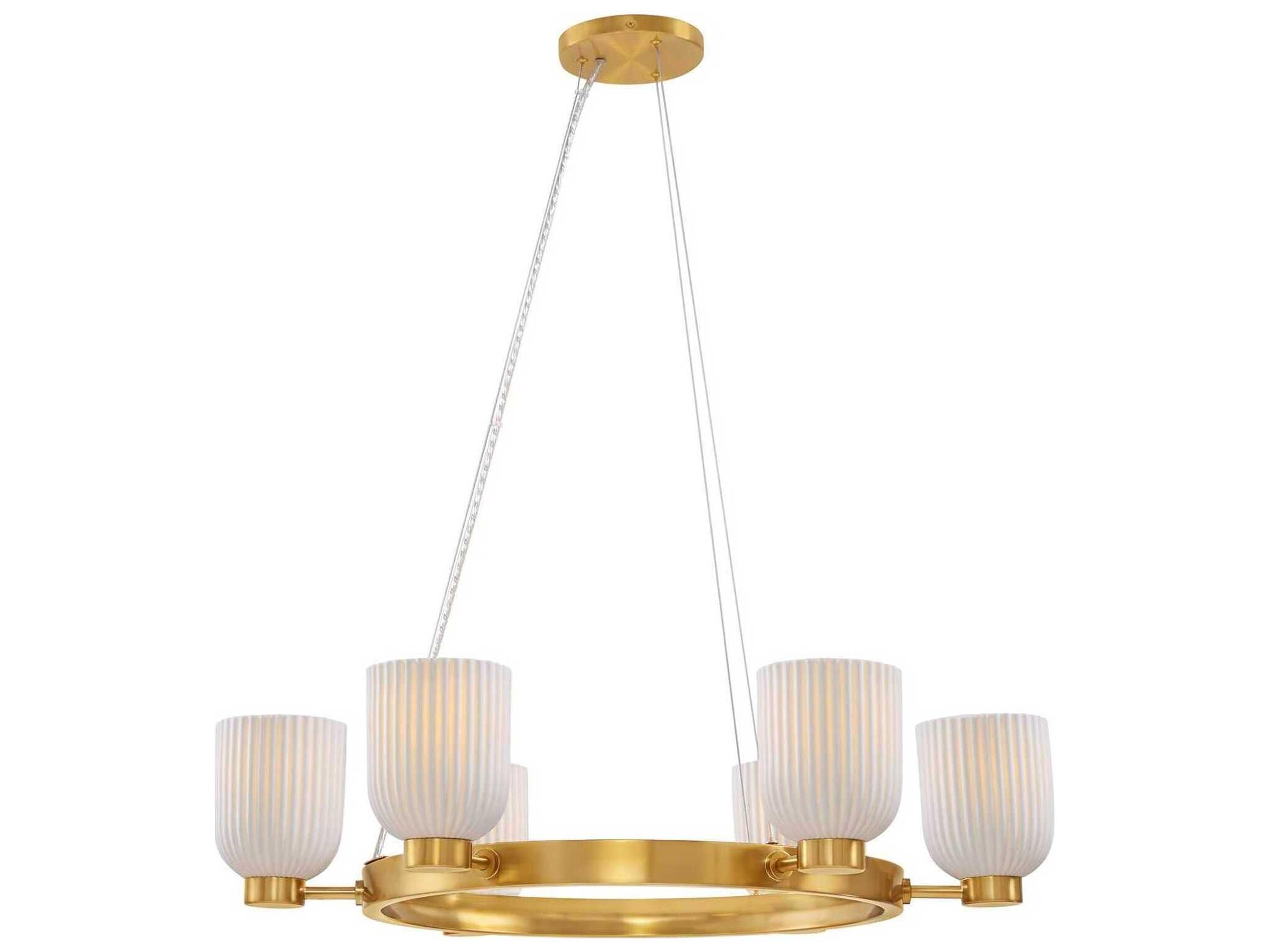 Savoy House Isla Blanca 6-Light Warm Brass Chandelier
