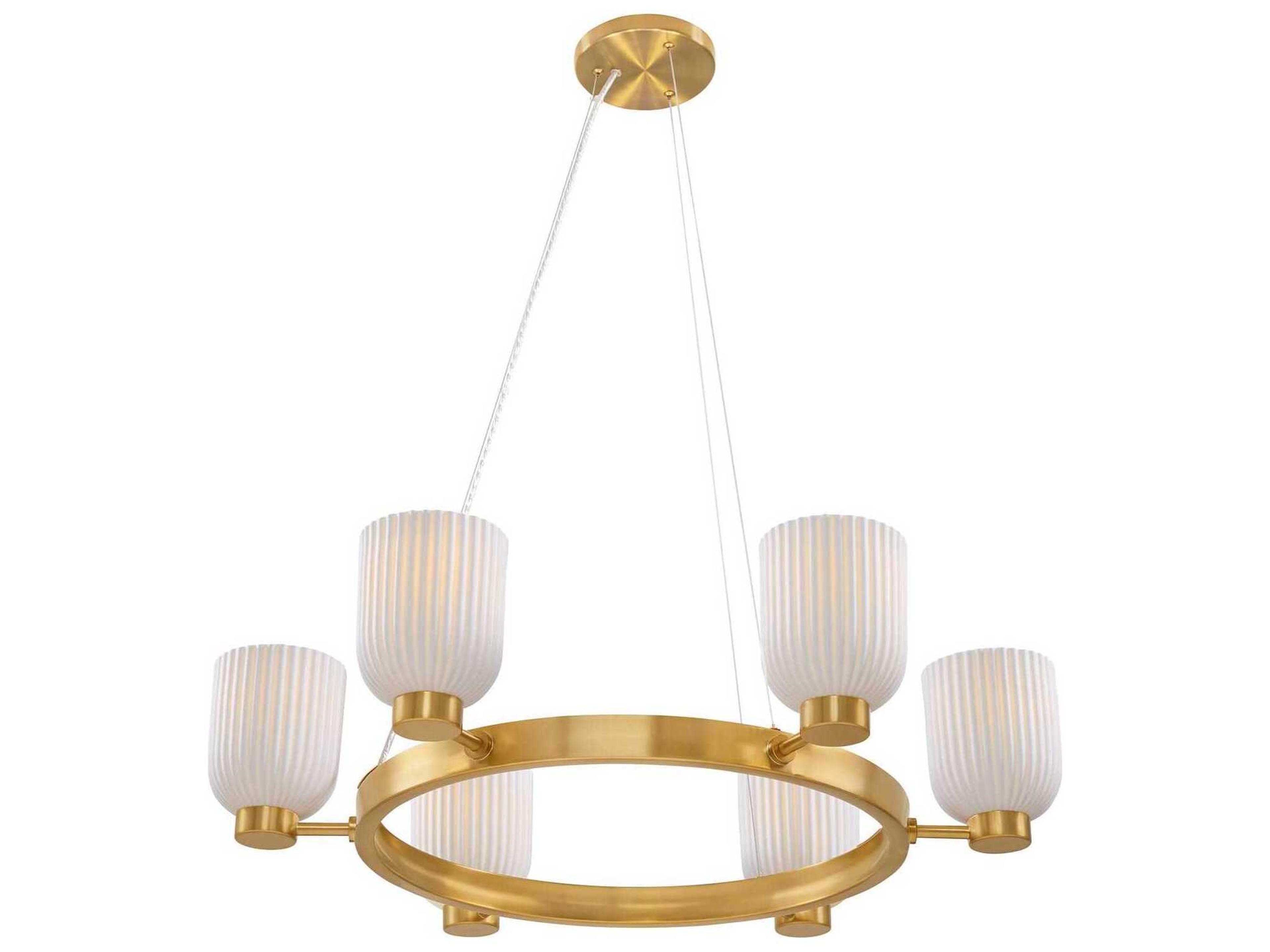 Savoy House Isla Blanca 6-Light Warm Brass Chandelier