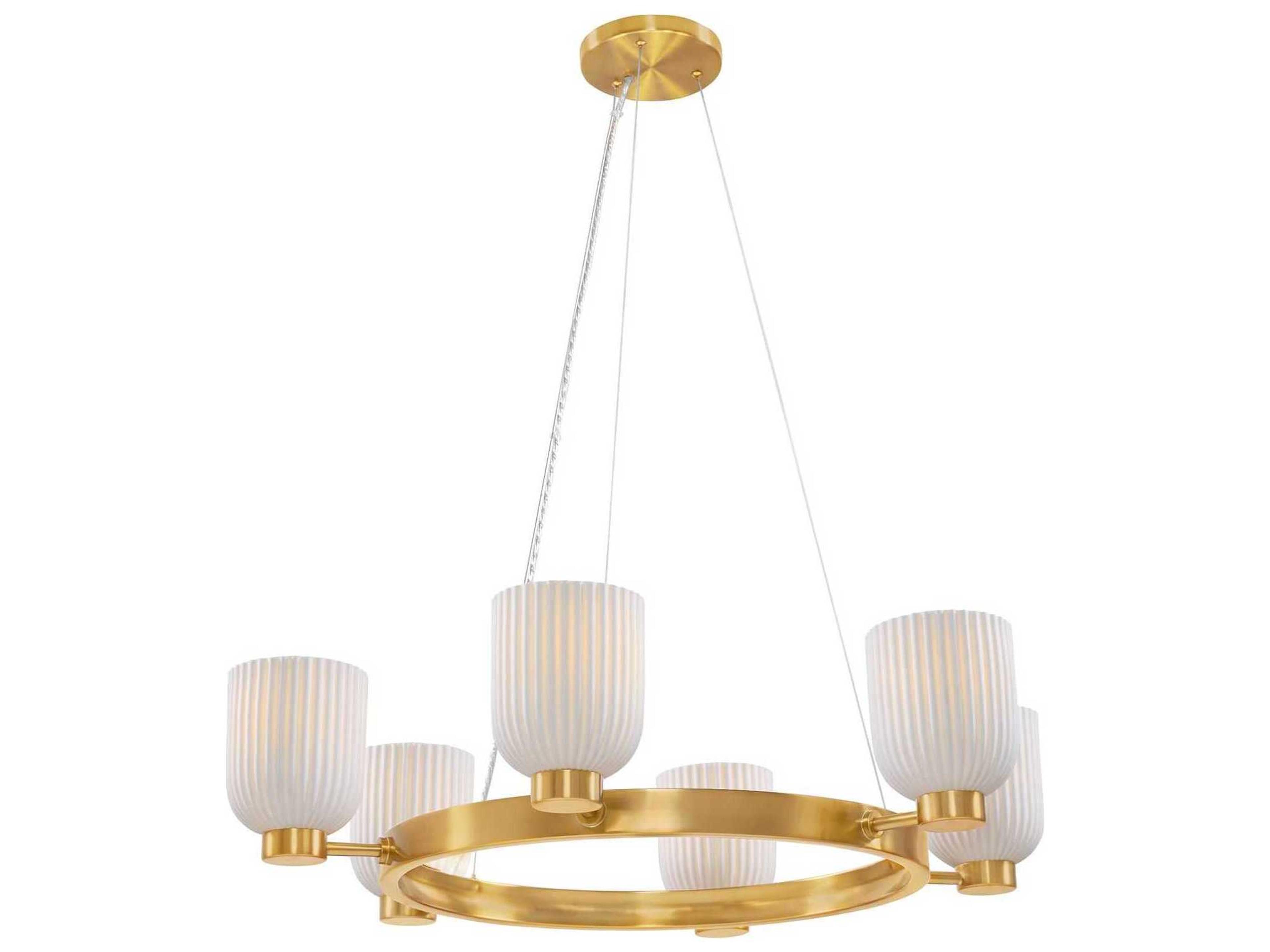Savoy House Isla Blanca 6-Light Warm Brass Chandelier