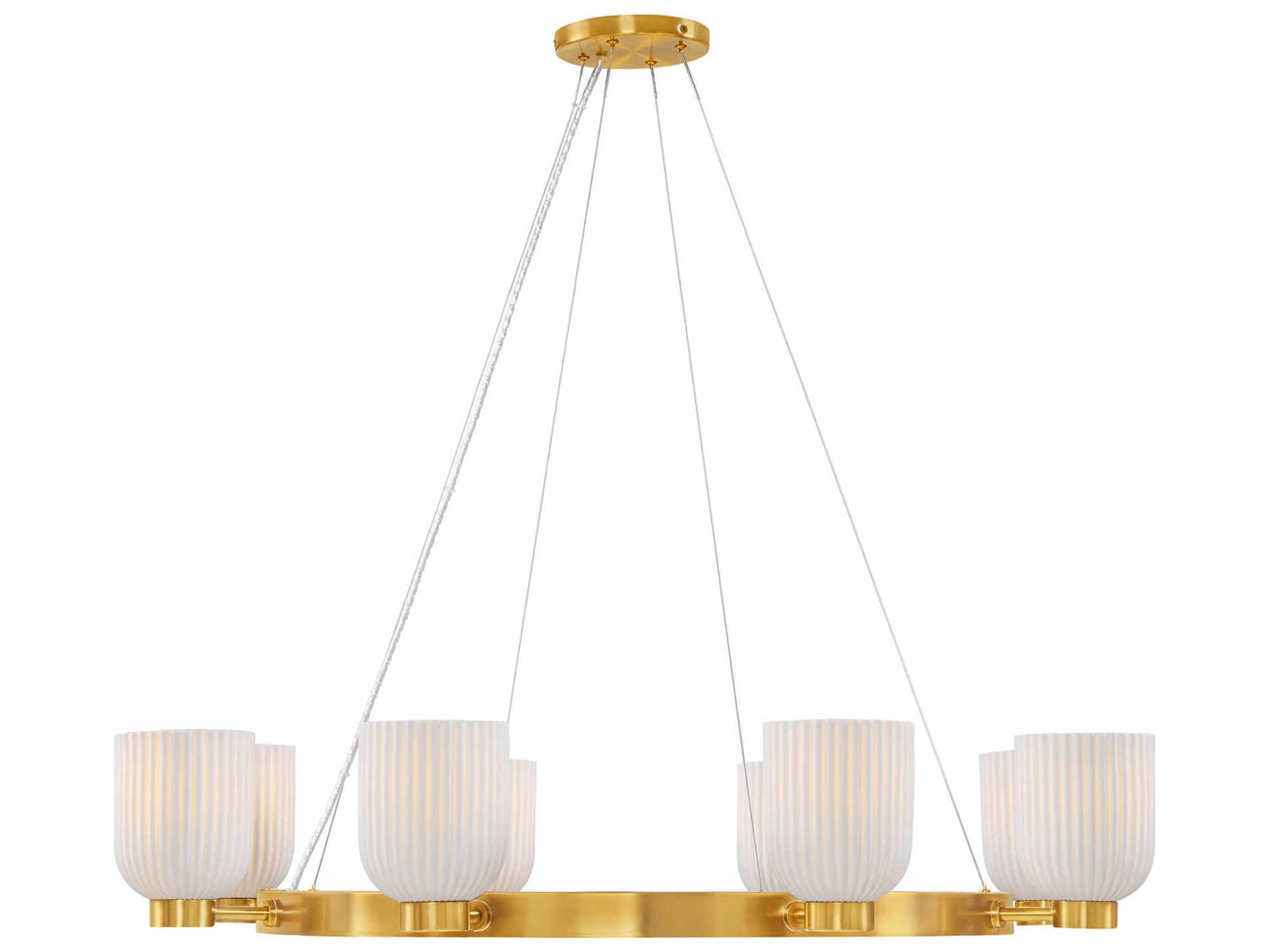 Isla Blanca 8-Light Warm Brass Chandelier