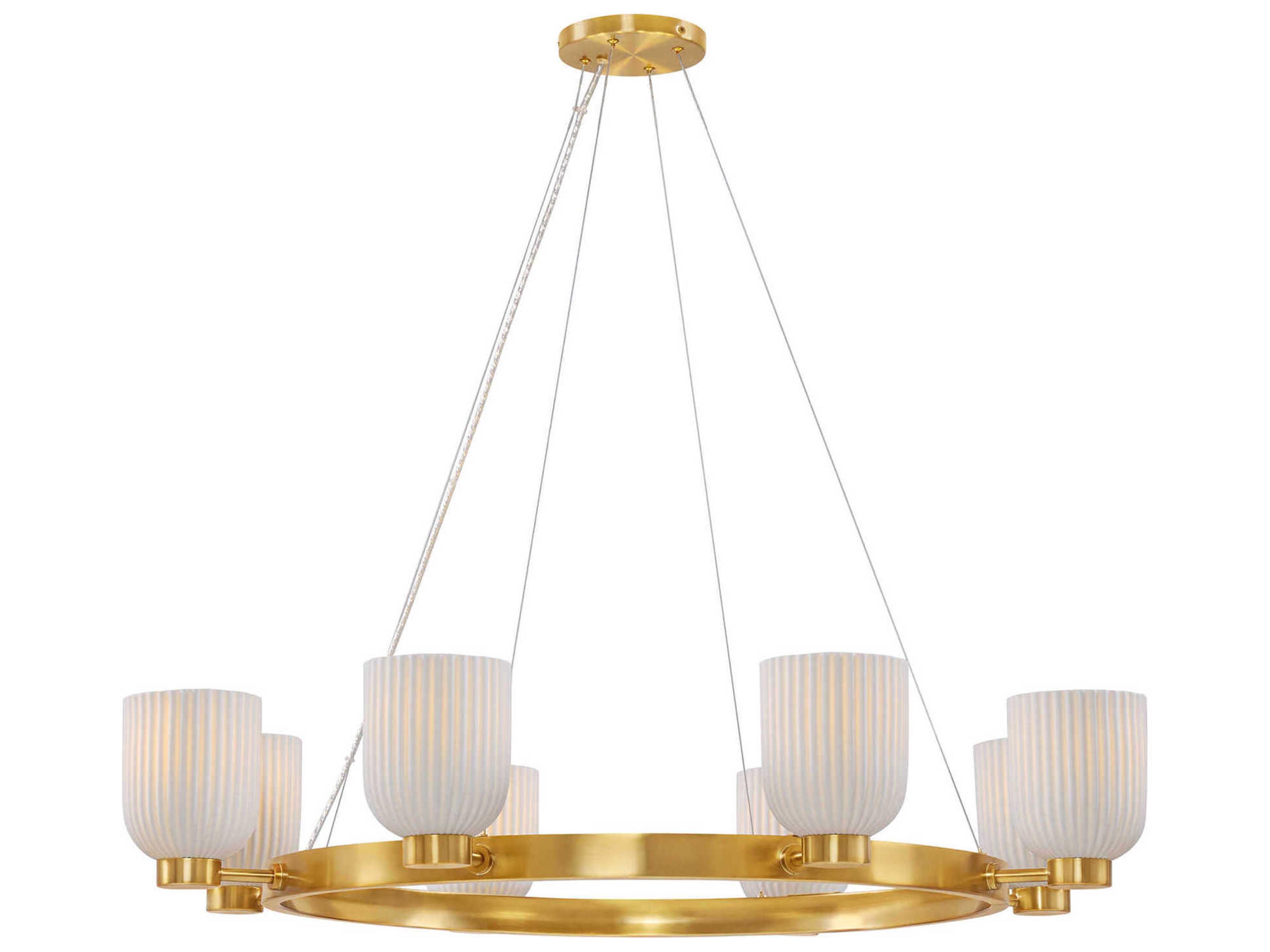 Savoy House Isla Blanca 8-Light Warm Brass Chandelier