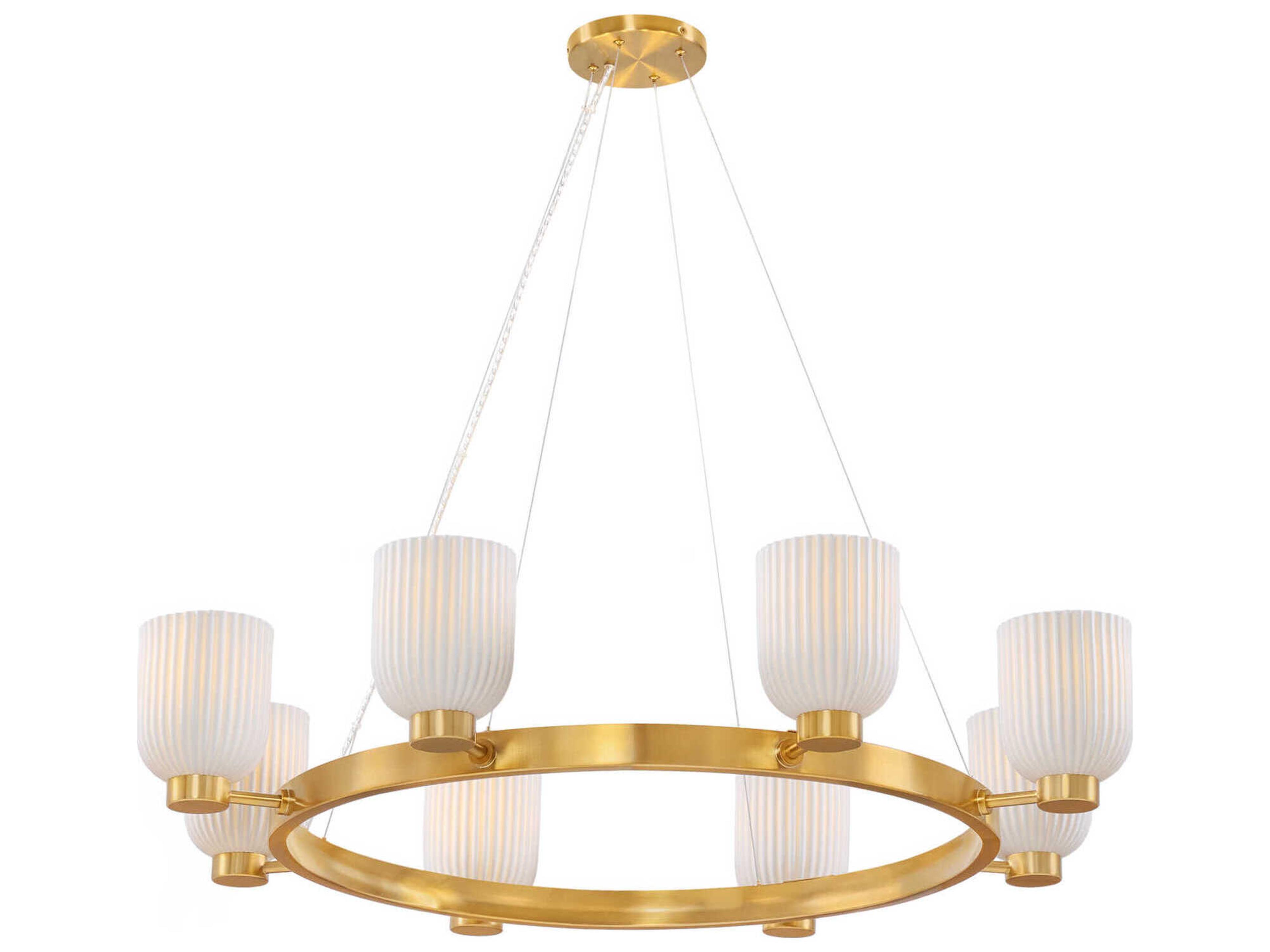 Savoy House Isla Blanca 8-Light Warm Brass Chandelier