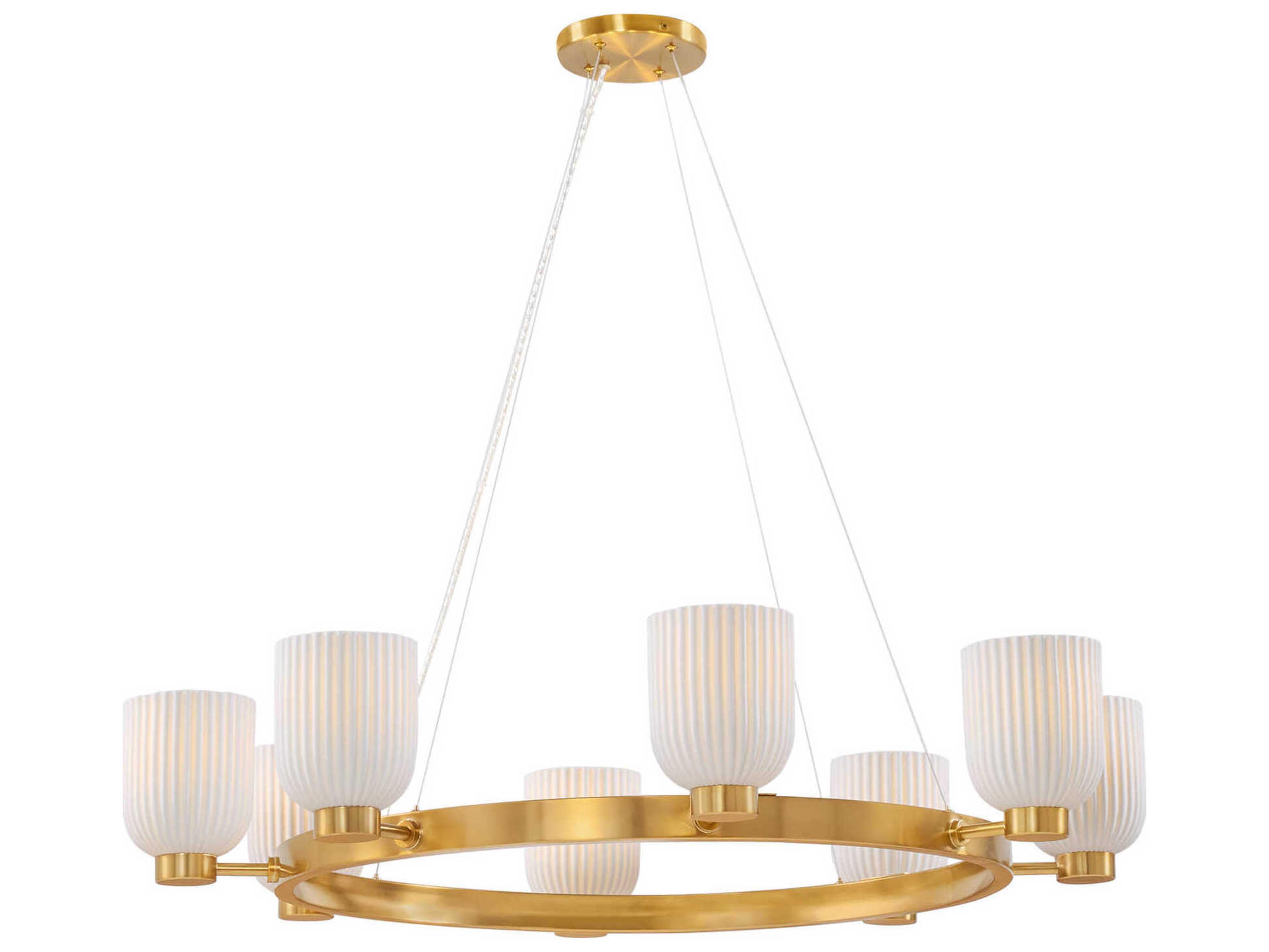 Savoy House Isla Blanca 8-Light Warm Brass Chandelier