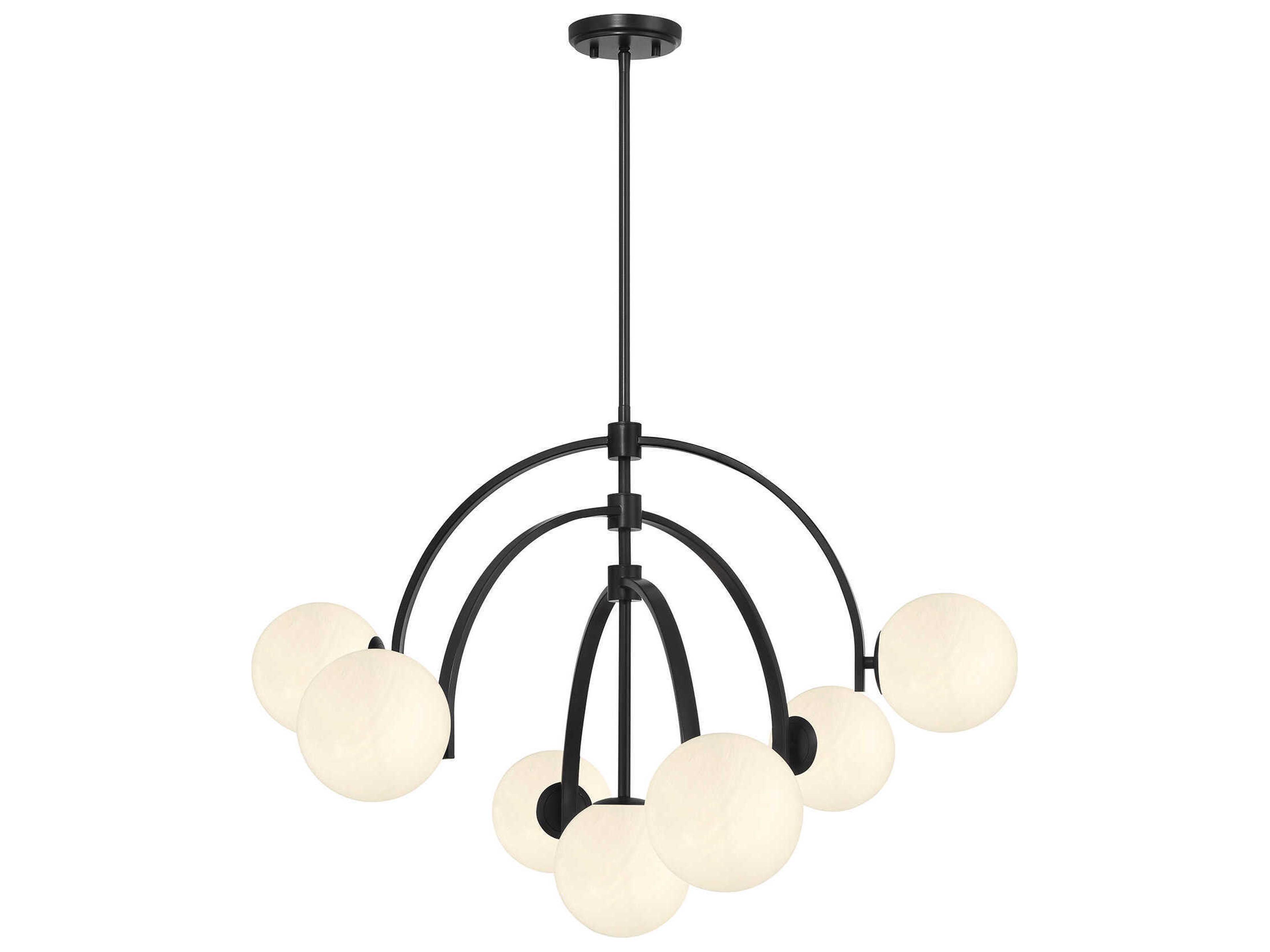 Marias 7-Light Matte Black Globe Chandelier