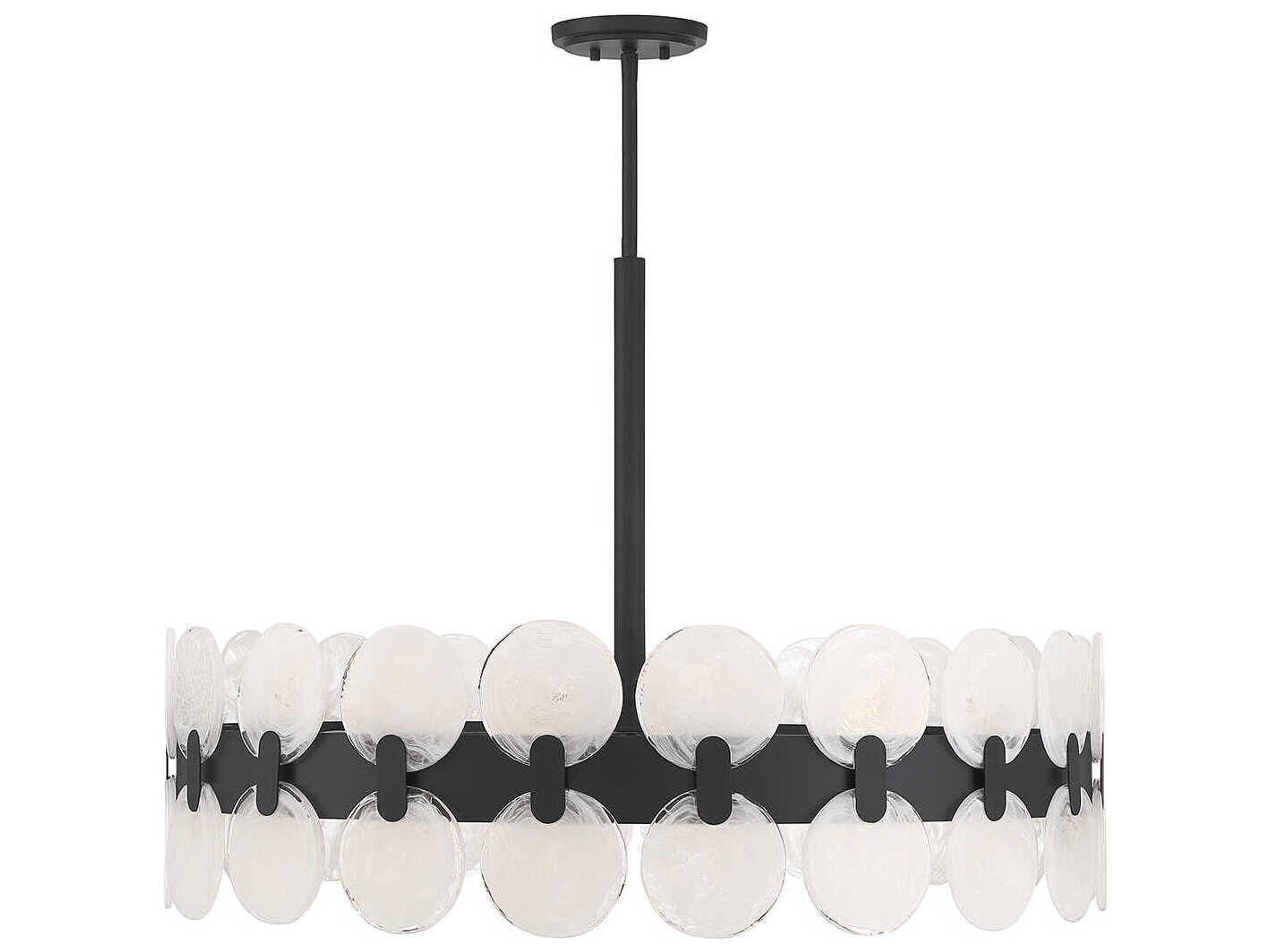 Boca 10-Light Matte Black Glass Pendant