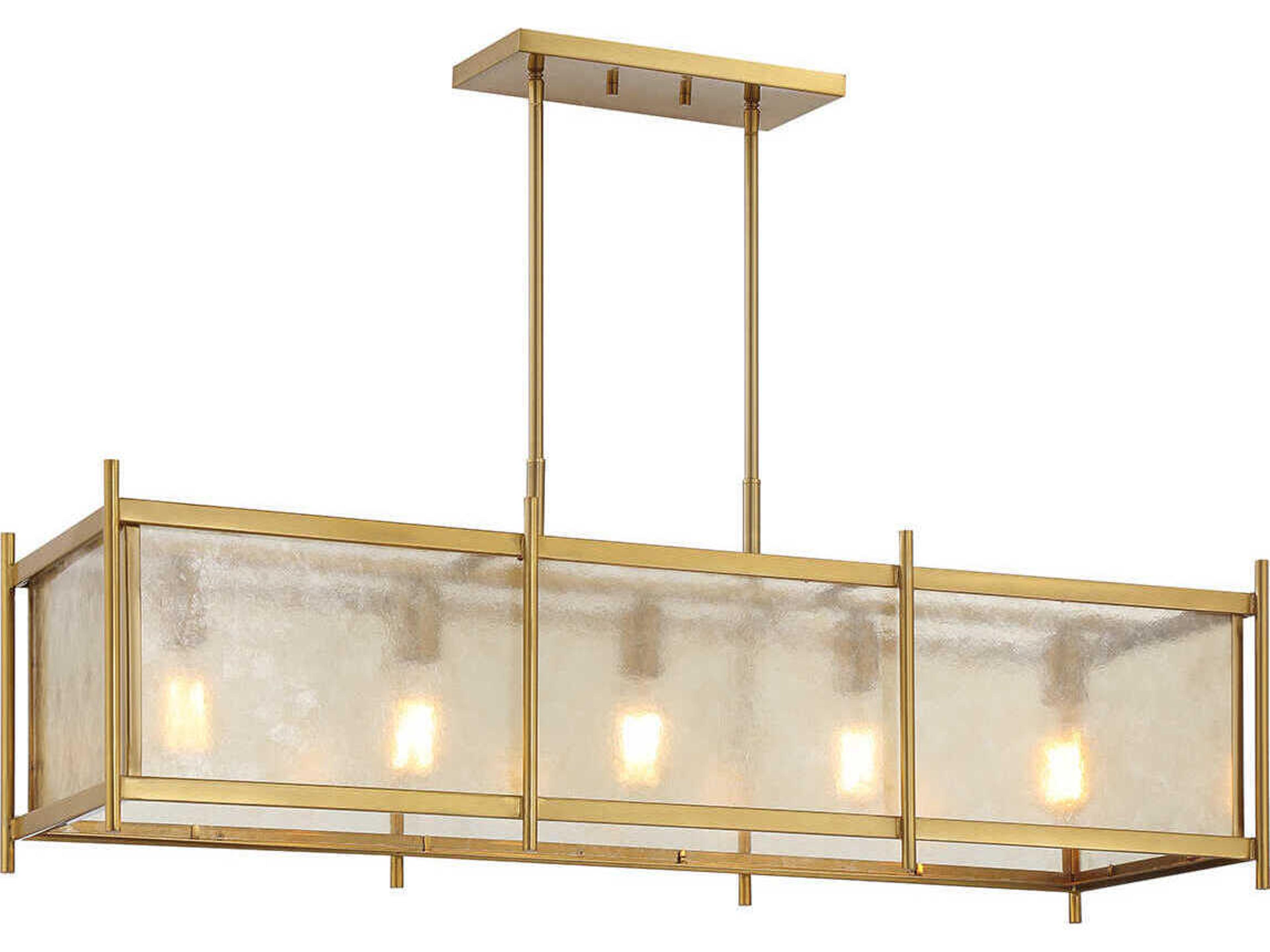 Jacobs 5-Light Warm Brass Linear Island Pendant