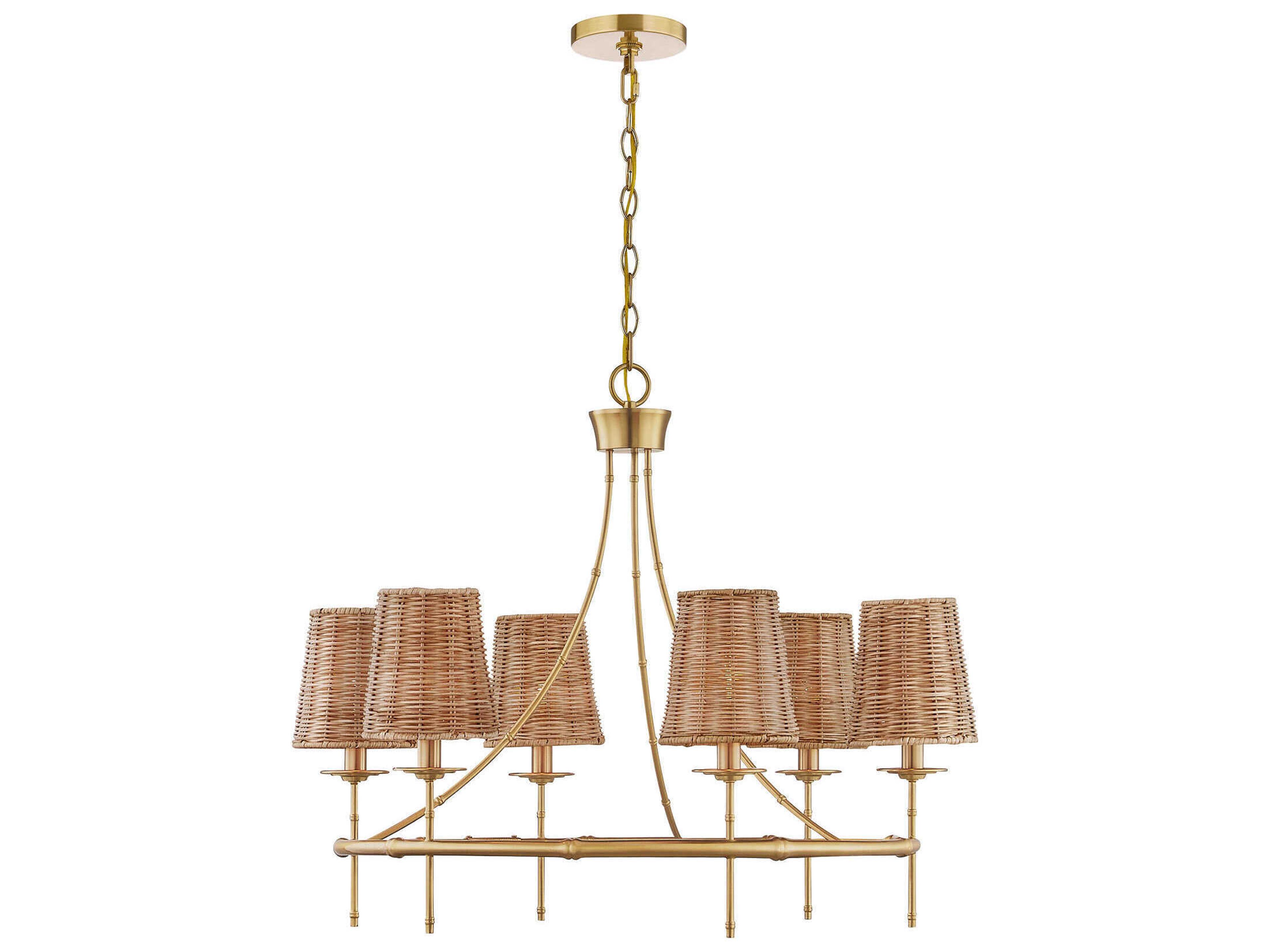 Ashbury 6-Light Warm Brass Empire Round Chandelier