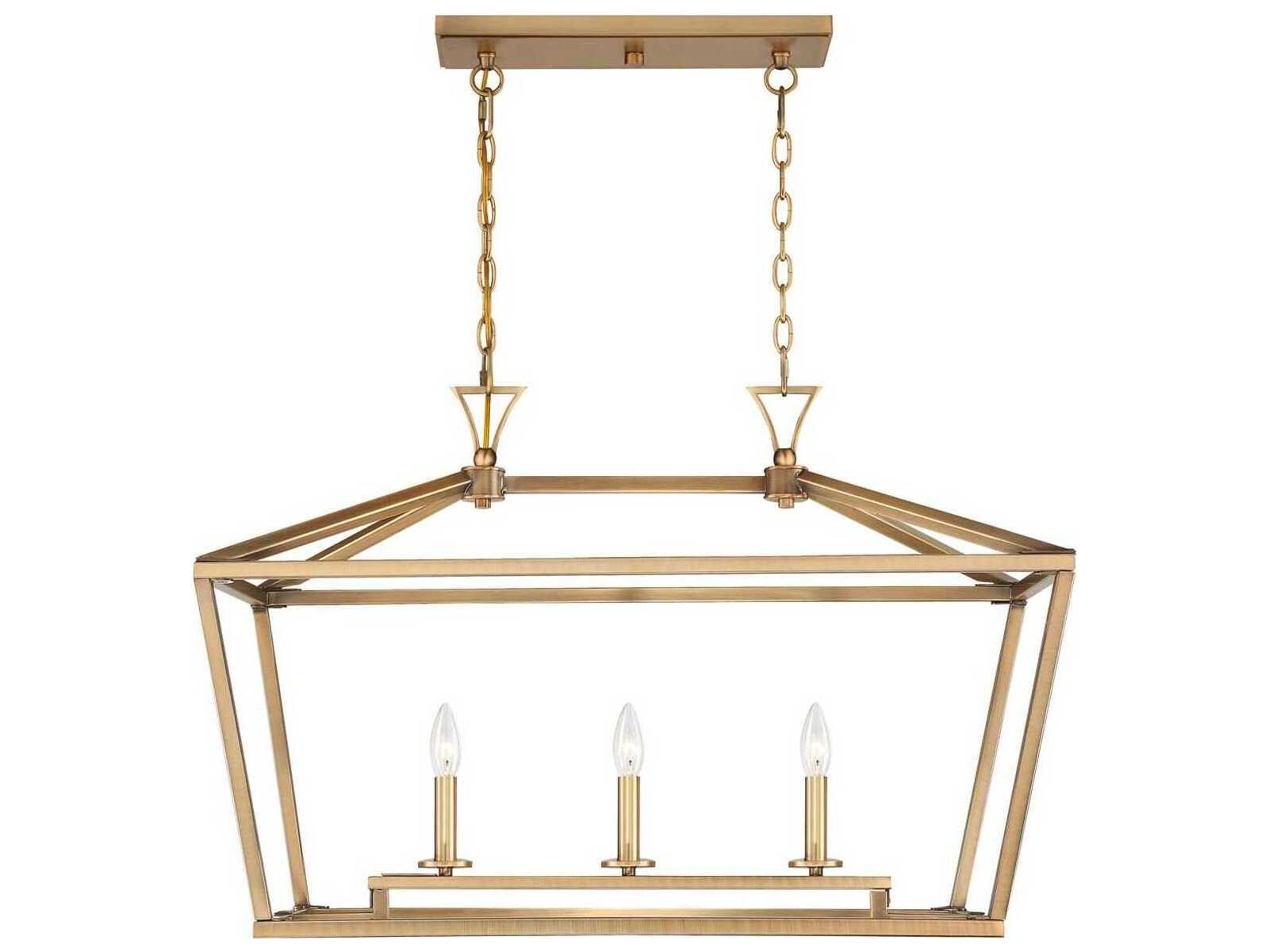 Townsend 3-Light Warm Brass Linear Island Pendant