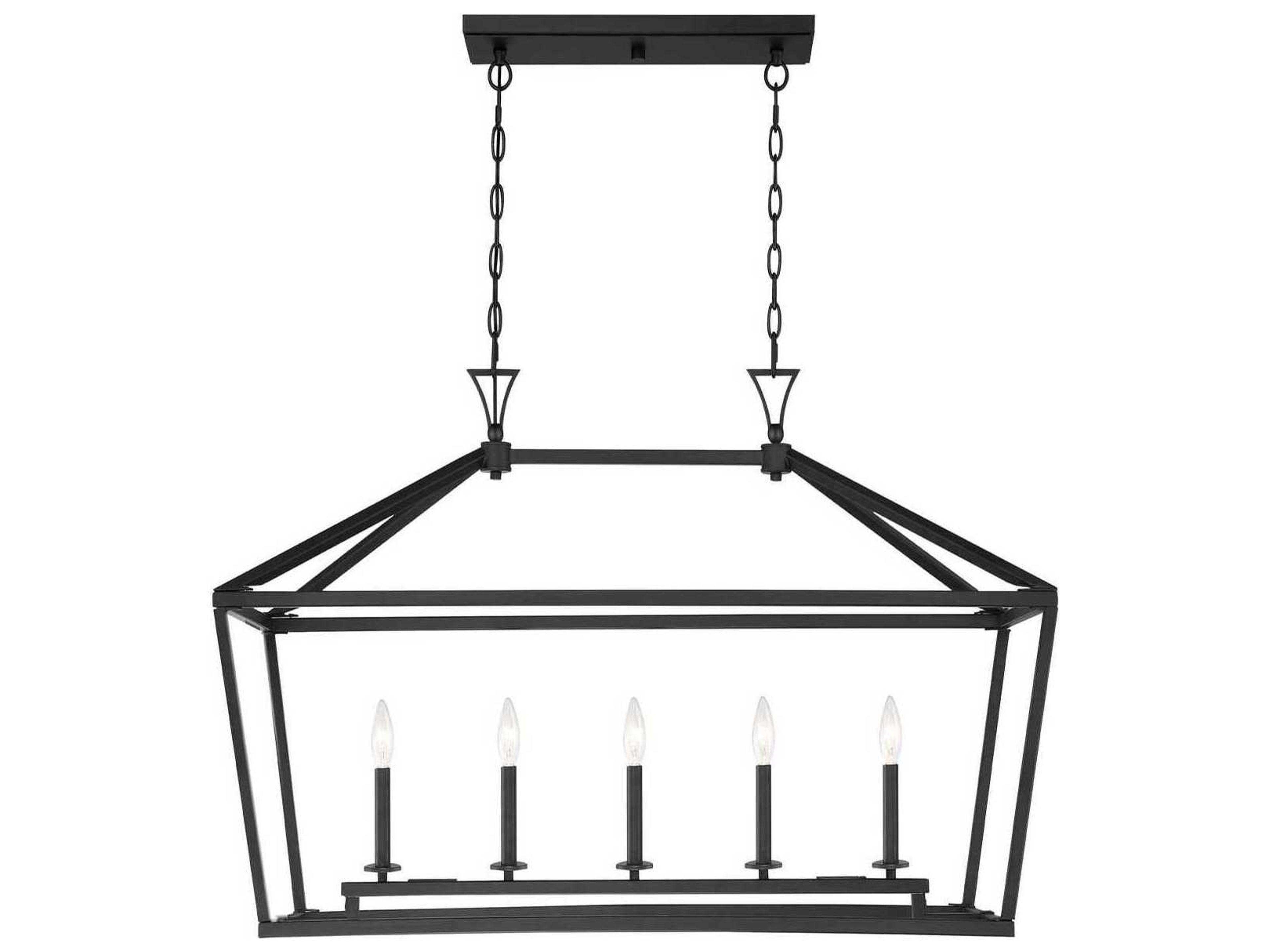 Townsend 5-Light Matte Black Linear Island Pendant