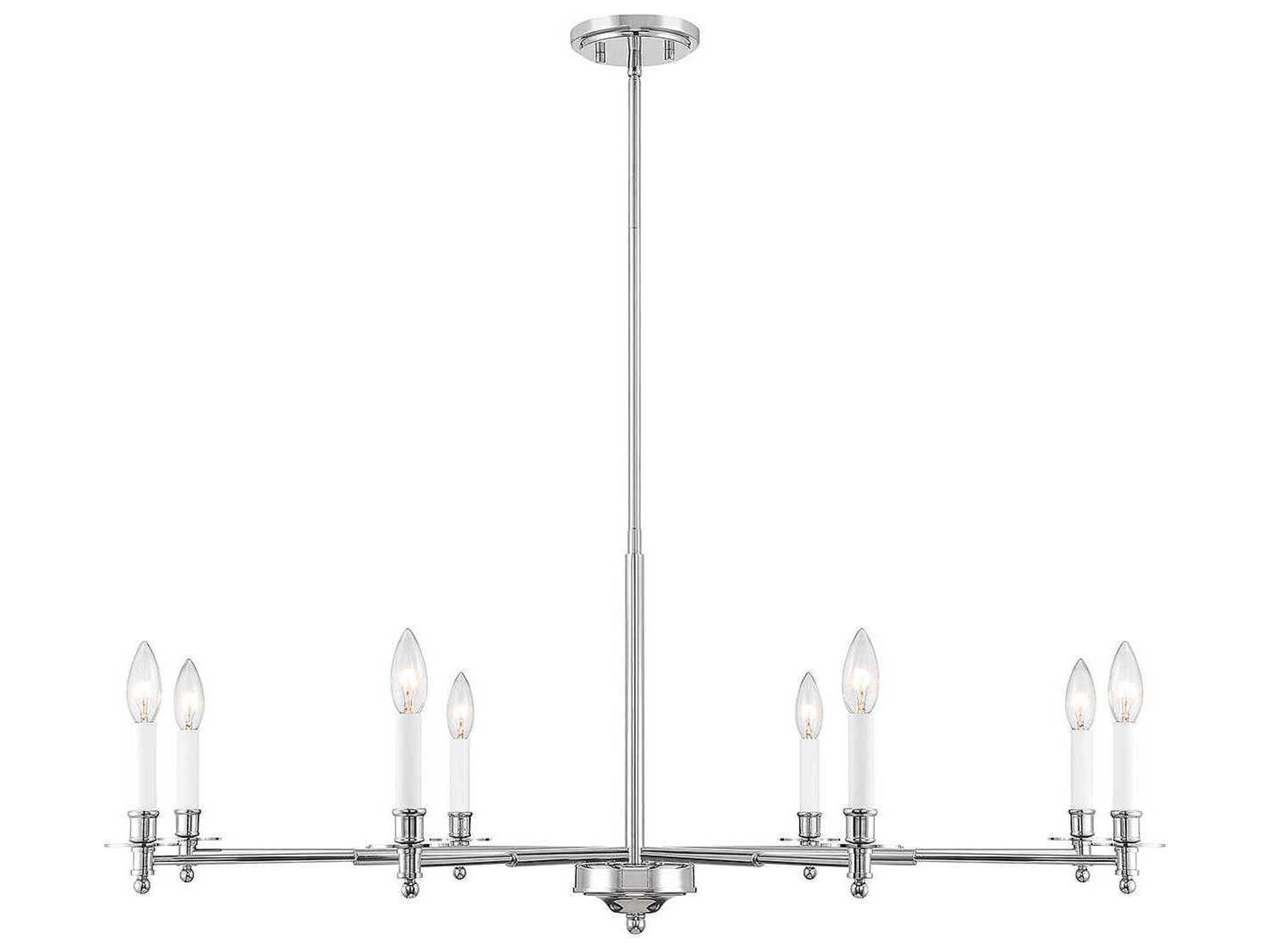Jasmine 8-Light Polished Nickel Chrome Candelabra Chandelier