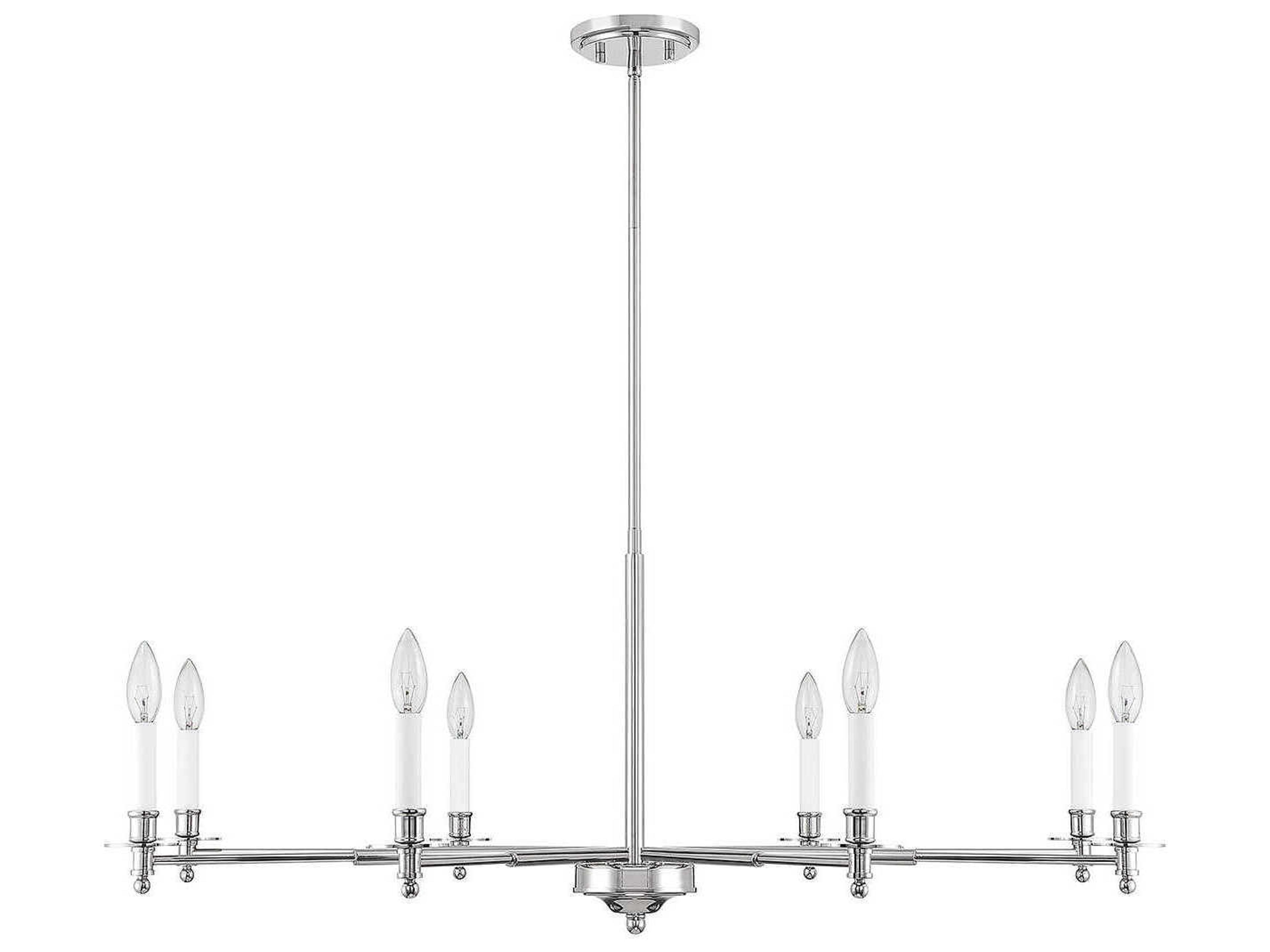 Savoy House Jasmine 8-Light Polished Nickel Chrome Candelabra Chandelier