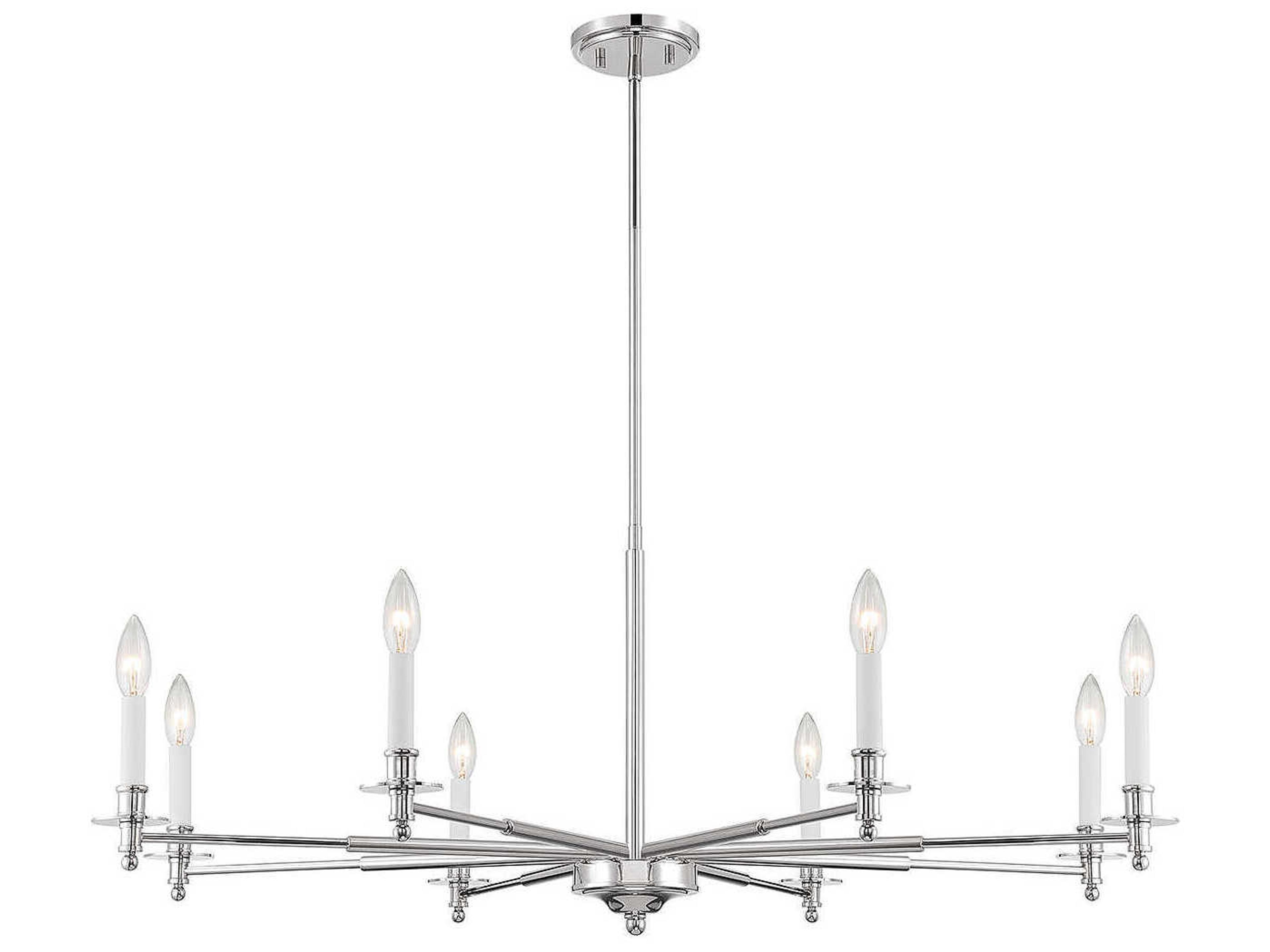 Savoy House Jasmine 8-Light Polished Nickel Chrome Candelabra Chandelier