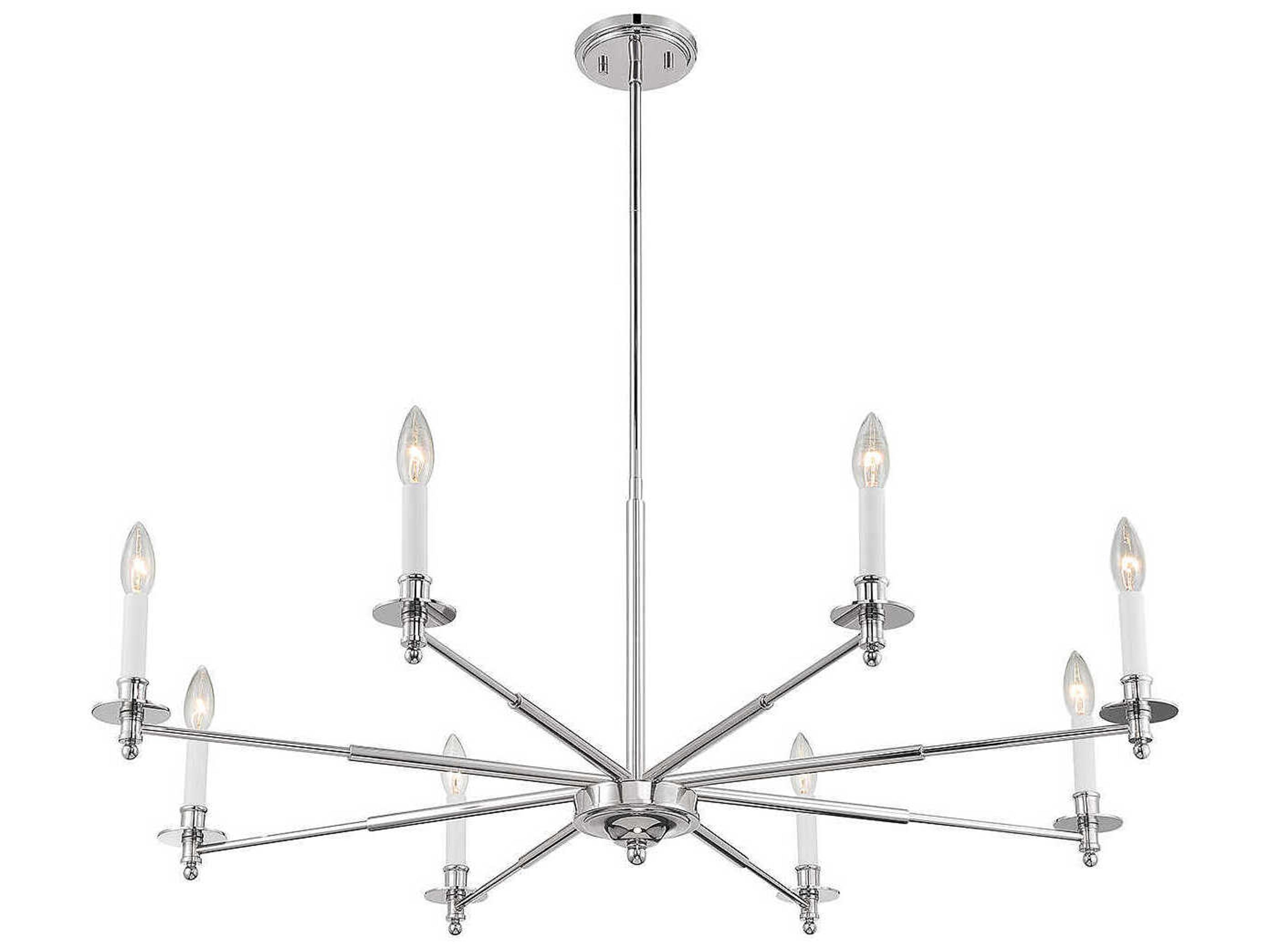 Savoy House Jasmine 8-Light Polished Nickel Chrome Candelabra Chandelier