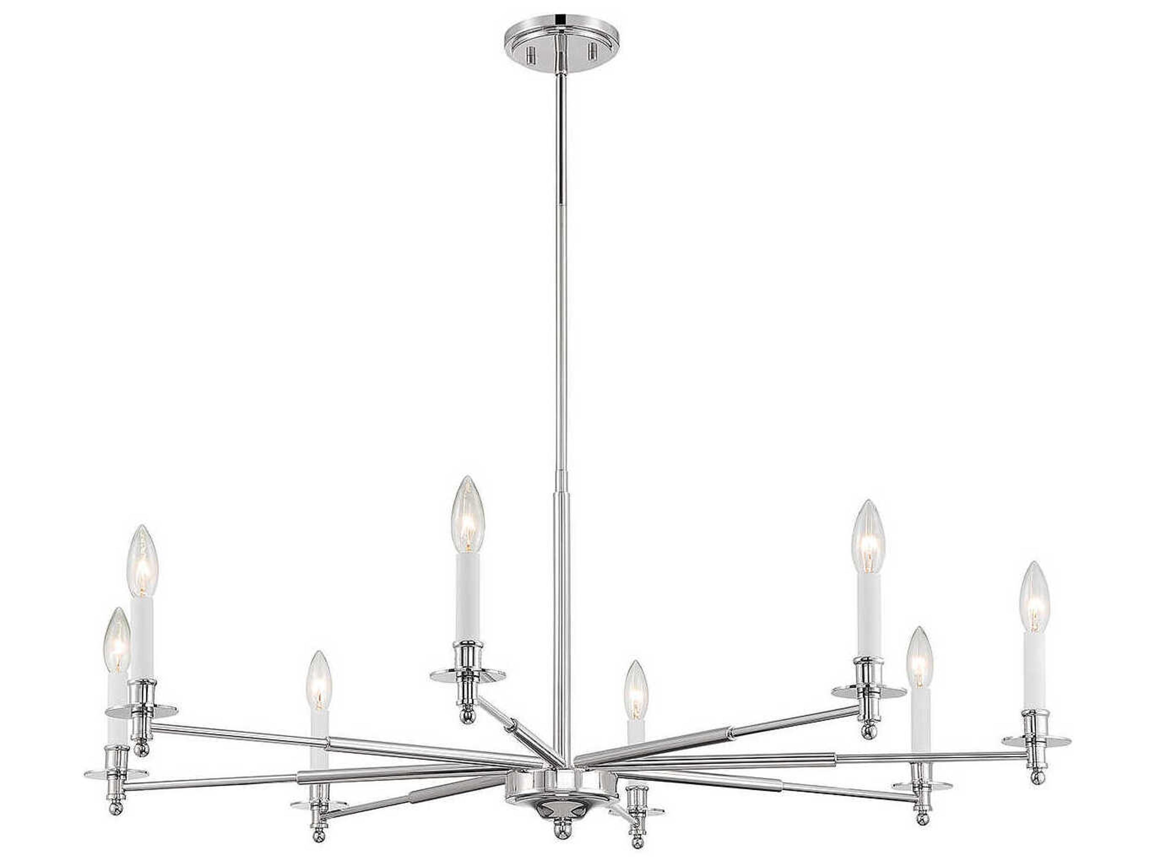 Savoy House Jasmine 8-Light Polished Nickel Chrome Candelabra Chandelier