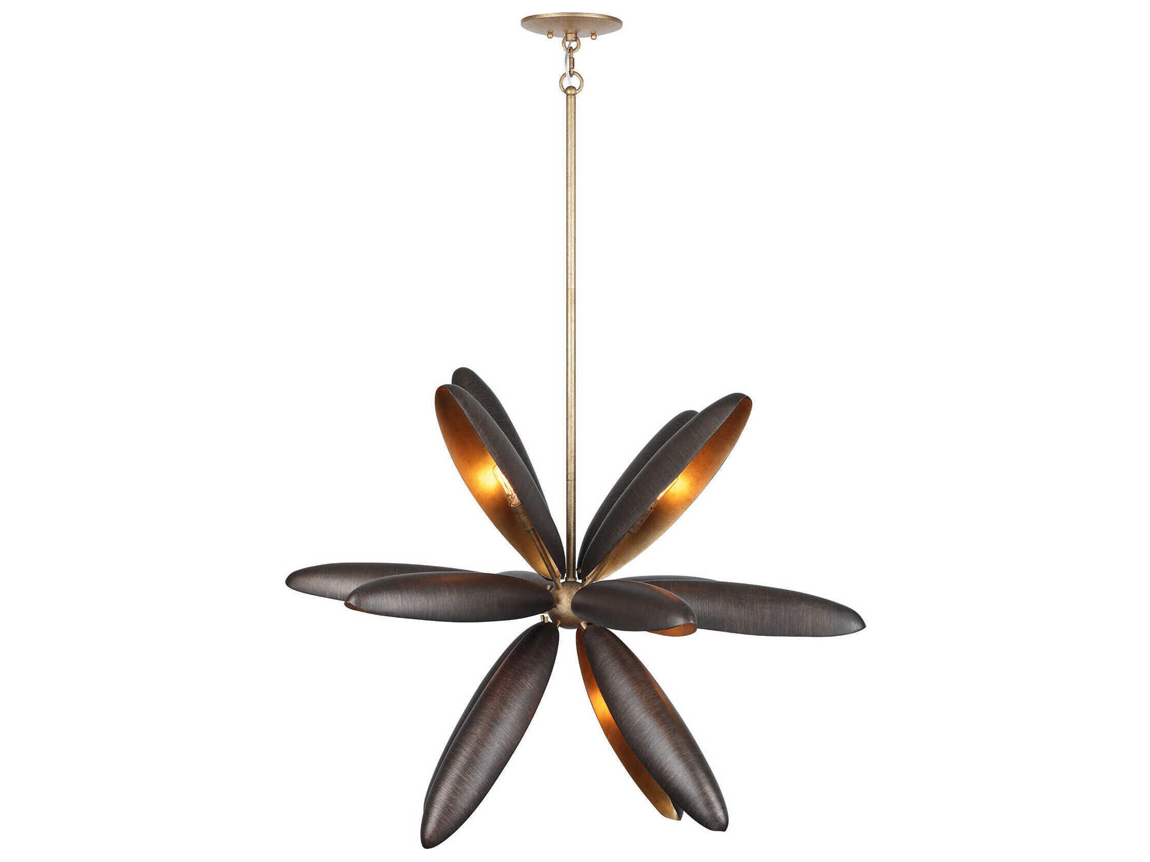 Estrella Del Mar 14-Light Centura Burnished Gold Black Sputnik Chandelier