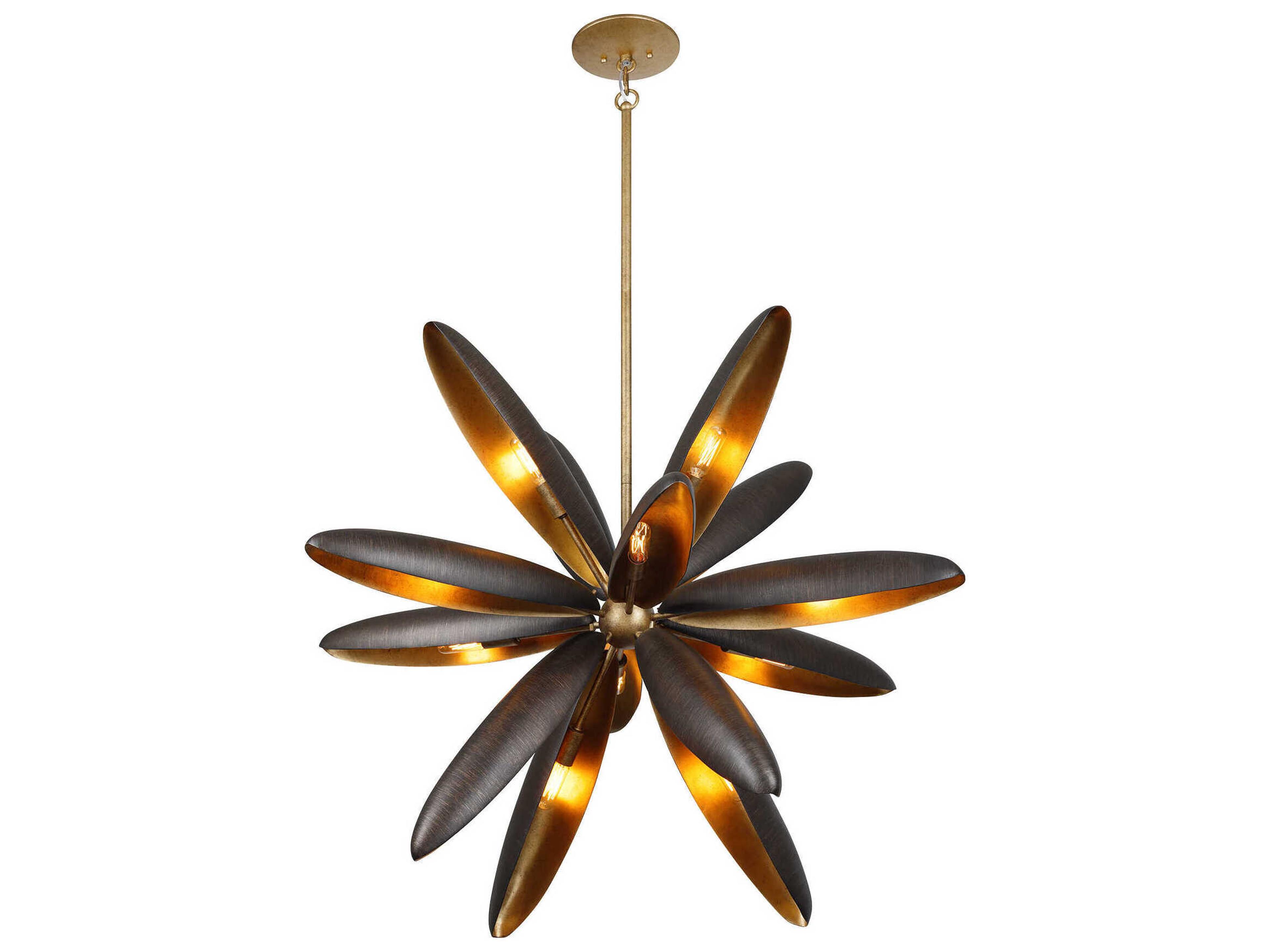 Savoy House Estrella Del Mar 14-Light Centura Burnished Gold Black Sputnik Chandelier