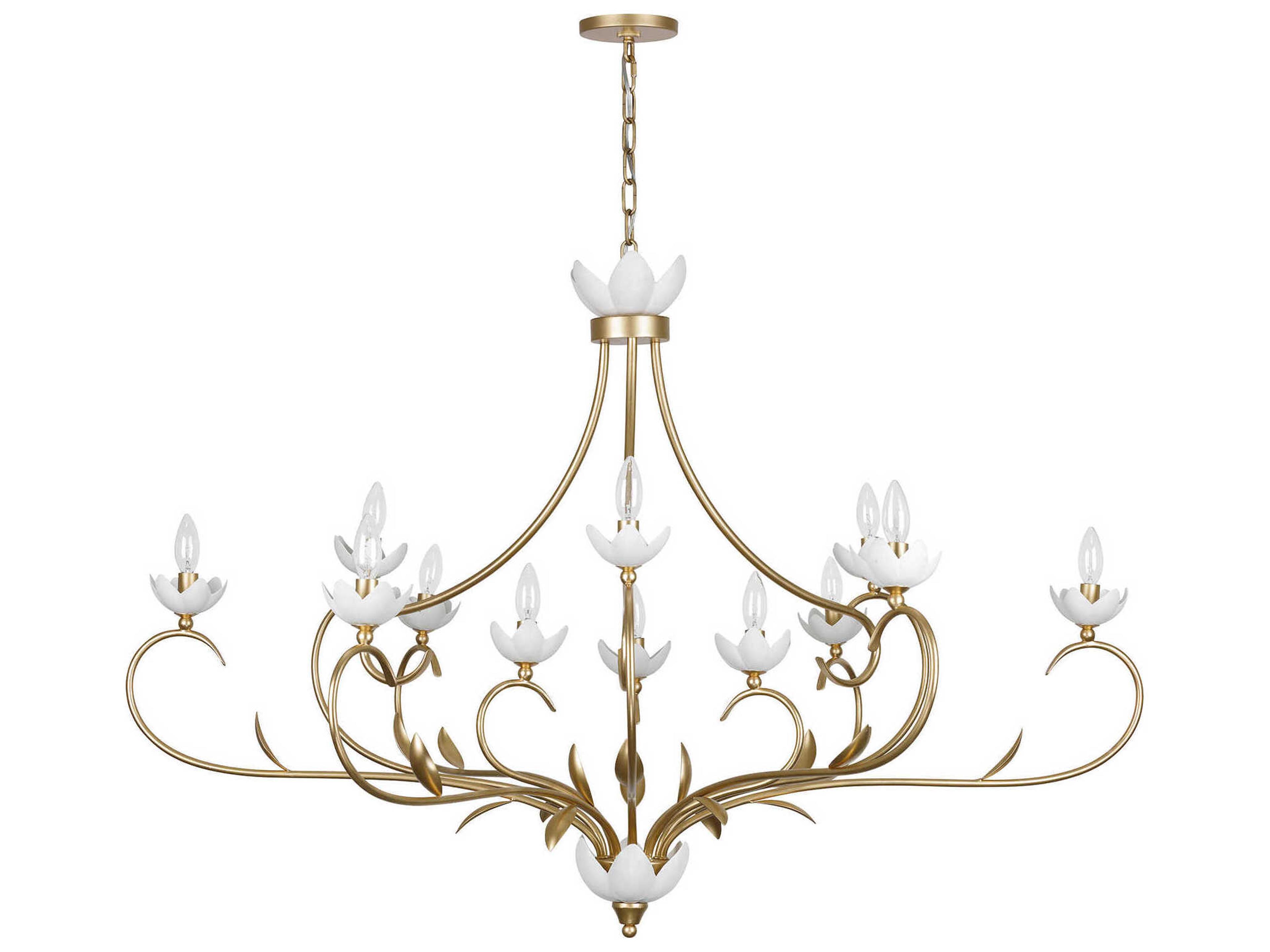 Savoy House Muse 12-Light French Gold White Cashmere Chandelier