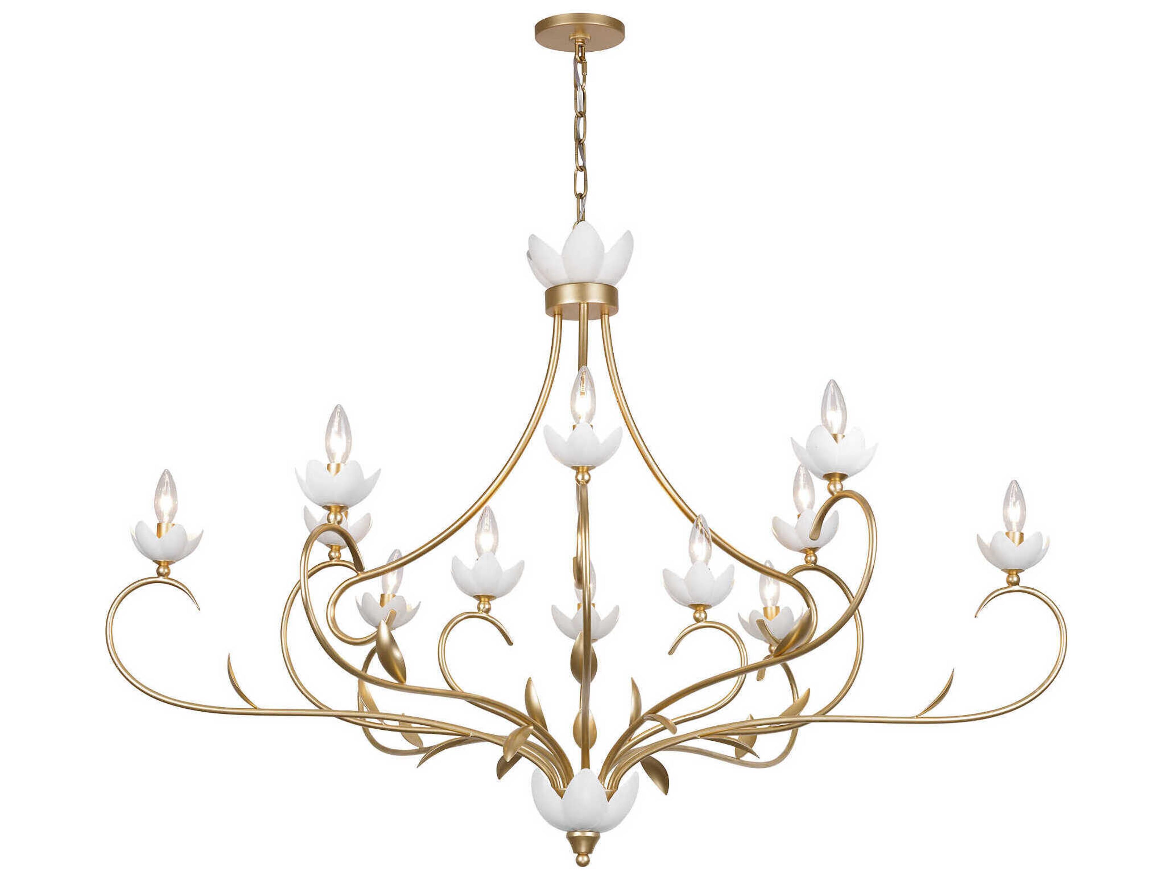Savoy House Muse 12-Light French Gold White Cashmere Chandelier