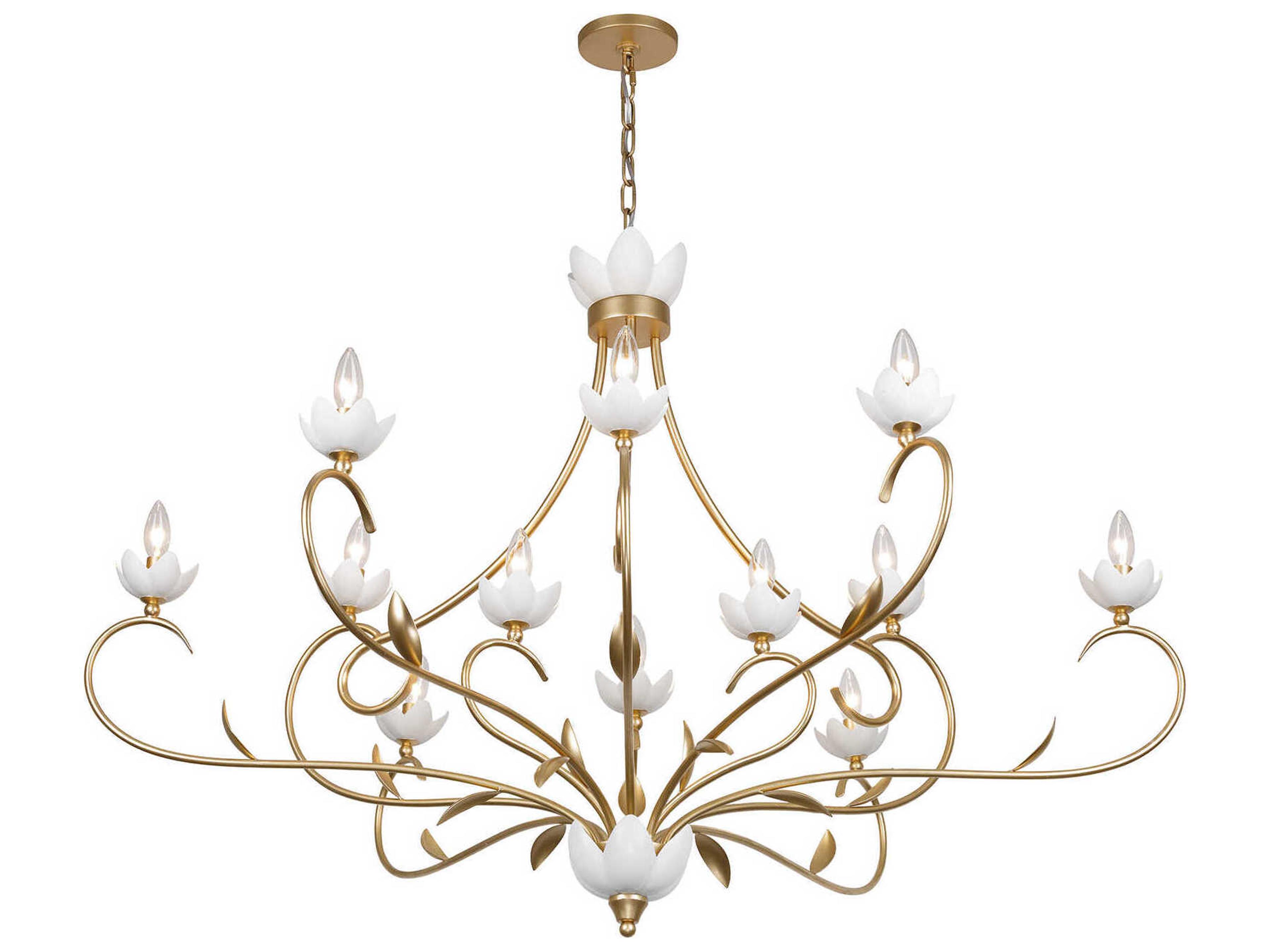 Savoy House Muse 12-Light French Gold White Cashmere Chandelier