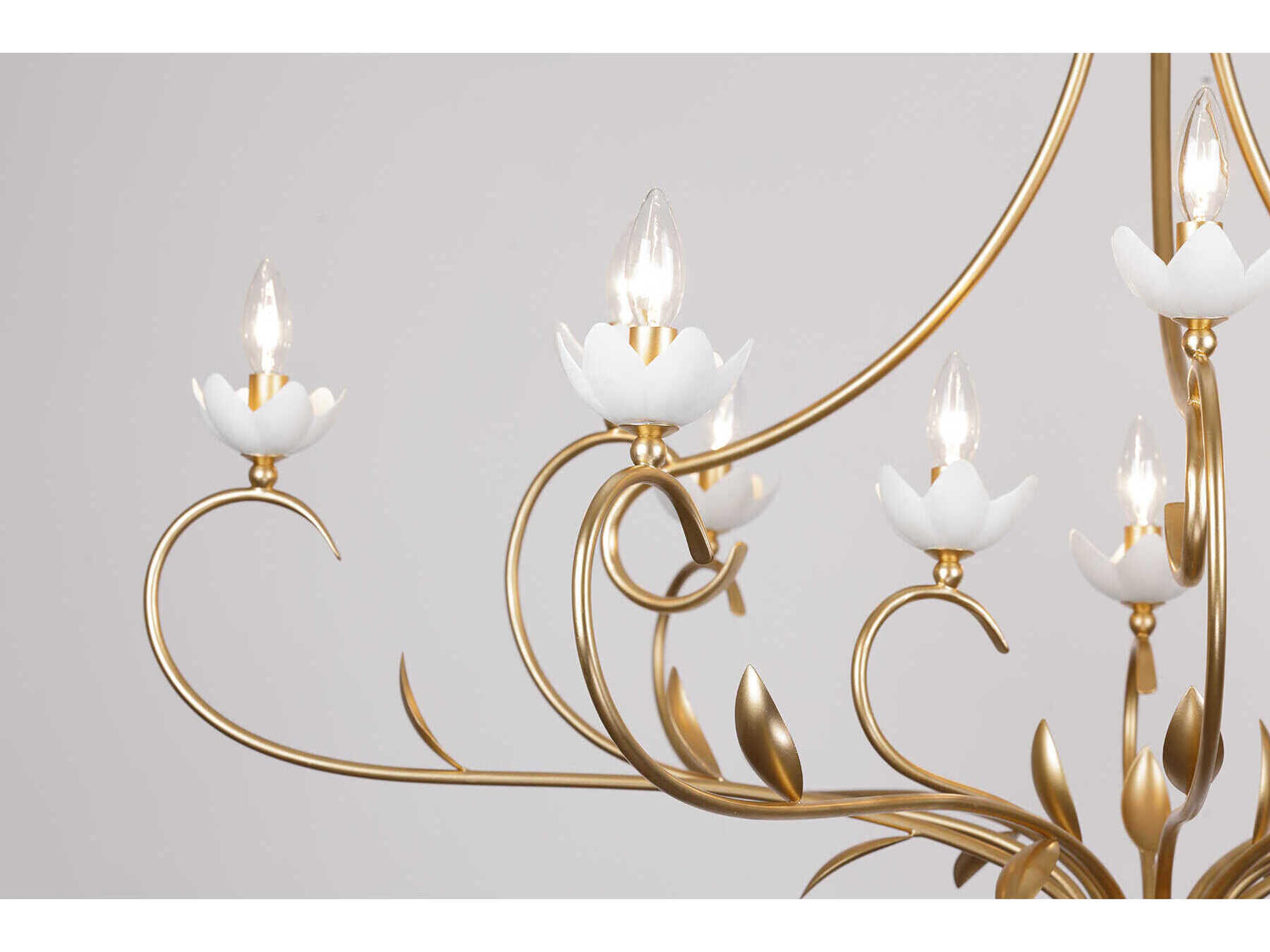Savoy House Muse 12-Light French Gold White Cashmere Chandelier