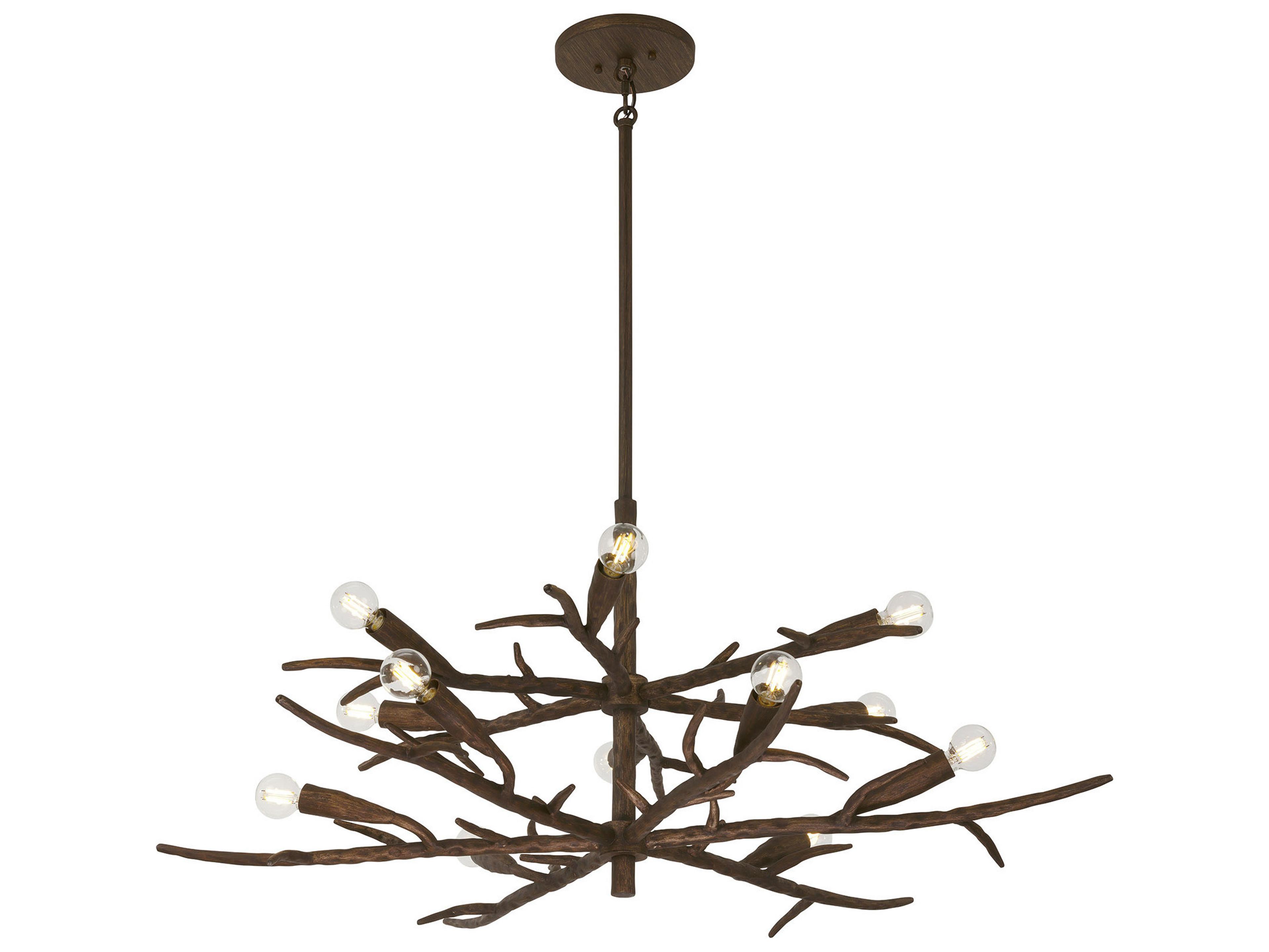 Savoy House Palisades 12-Light Bark Brown Chandelier