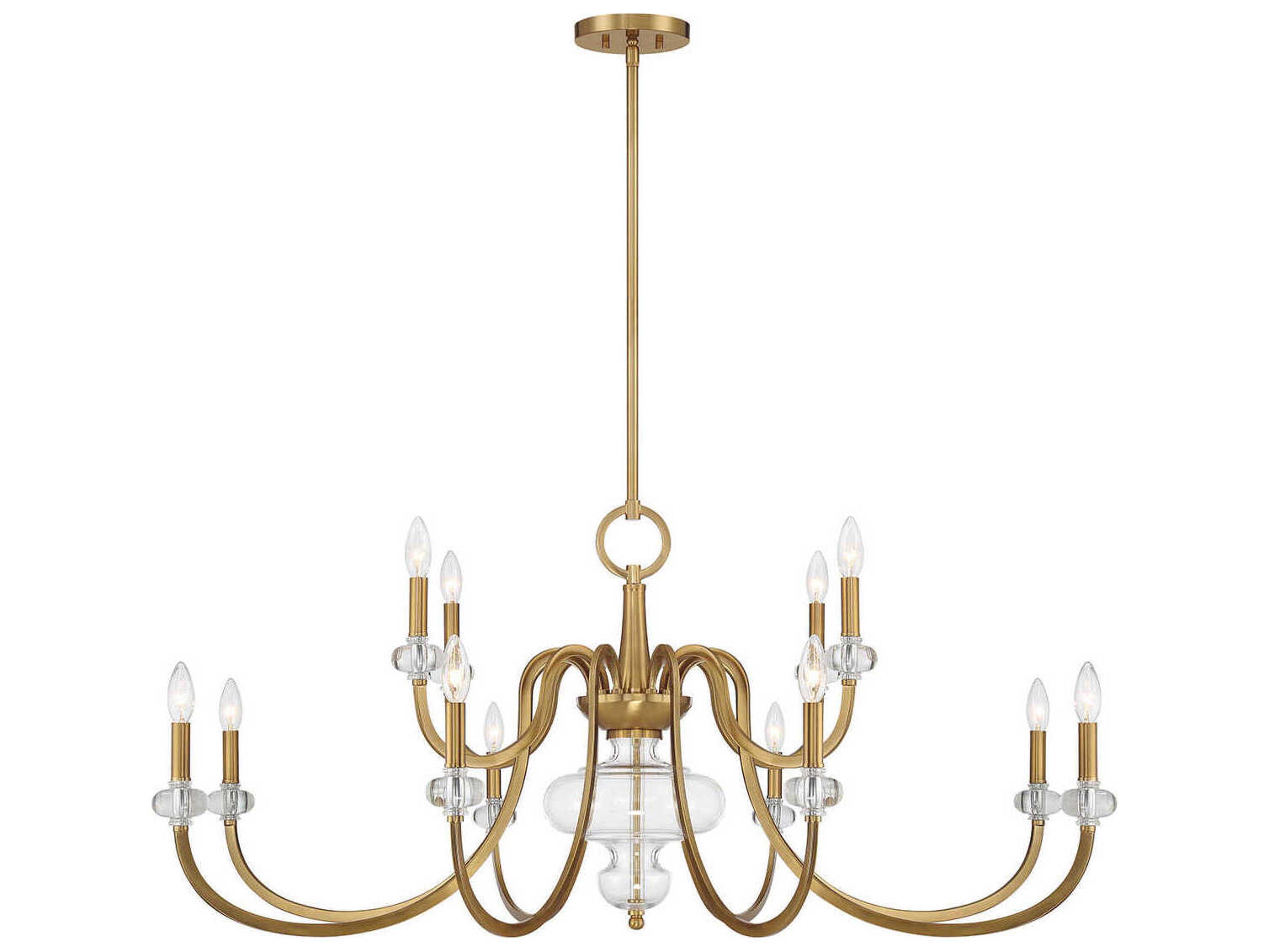 Bergdorf 12-Light Warm Brass Chandelier