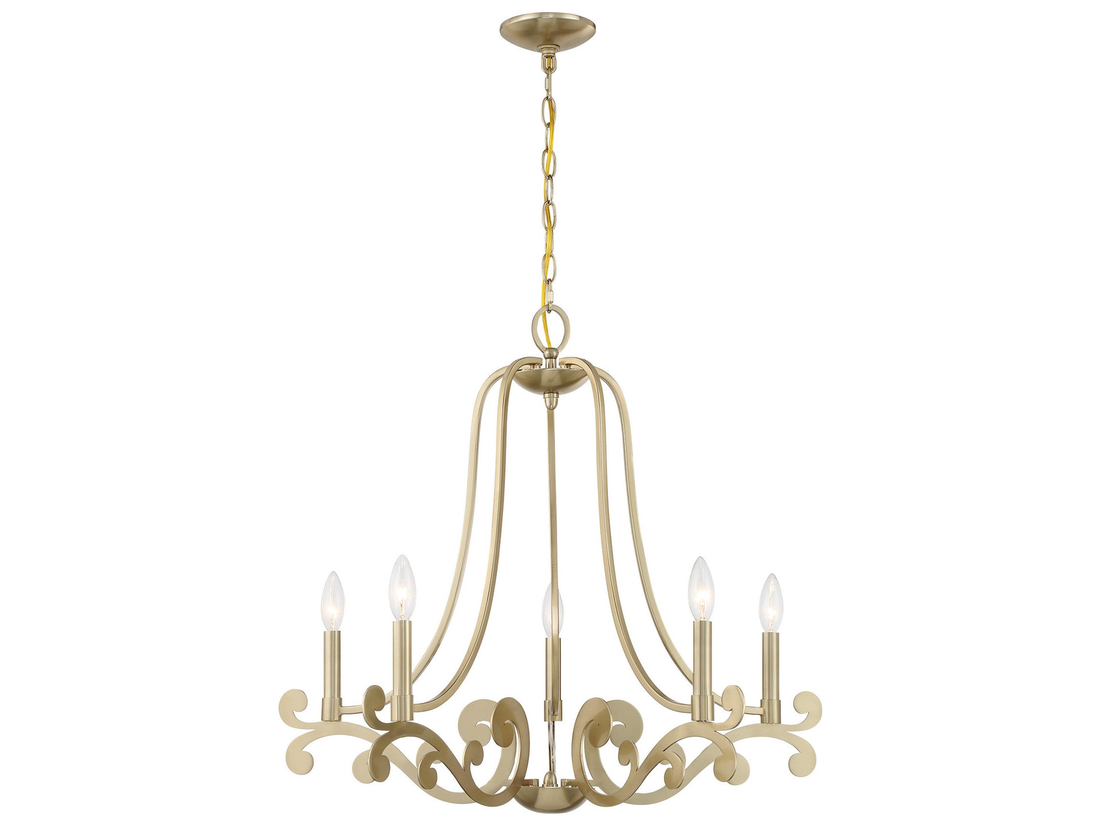 Lombard 5-Light Noble Brass Candelabra Chandelier