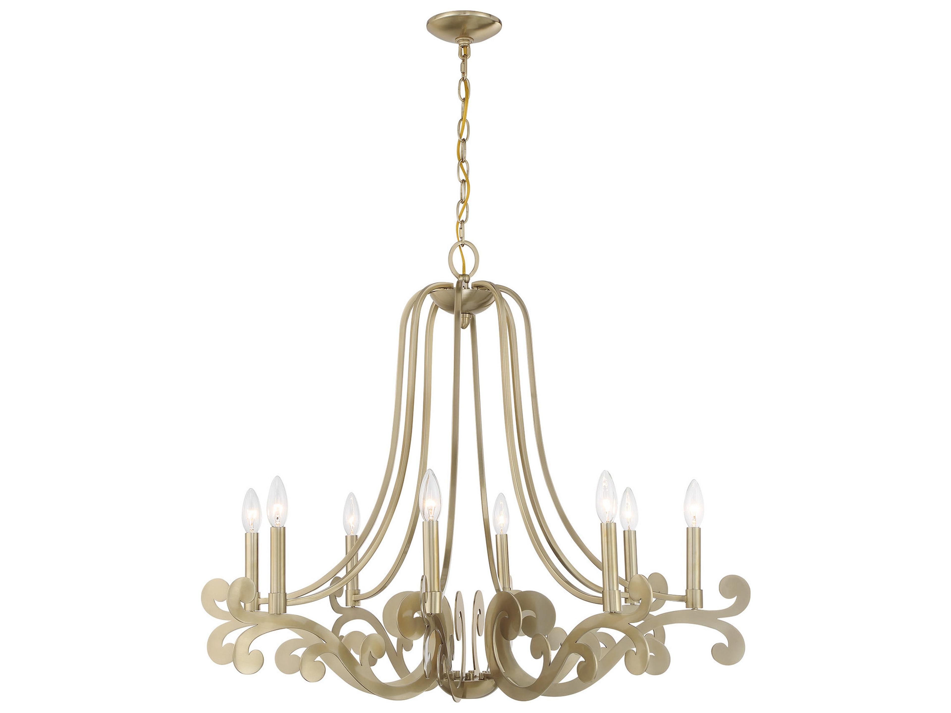 Lombard 8-Light Noble Brass Candelabra Chandelier