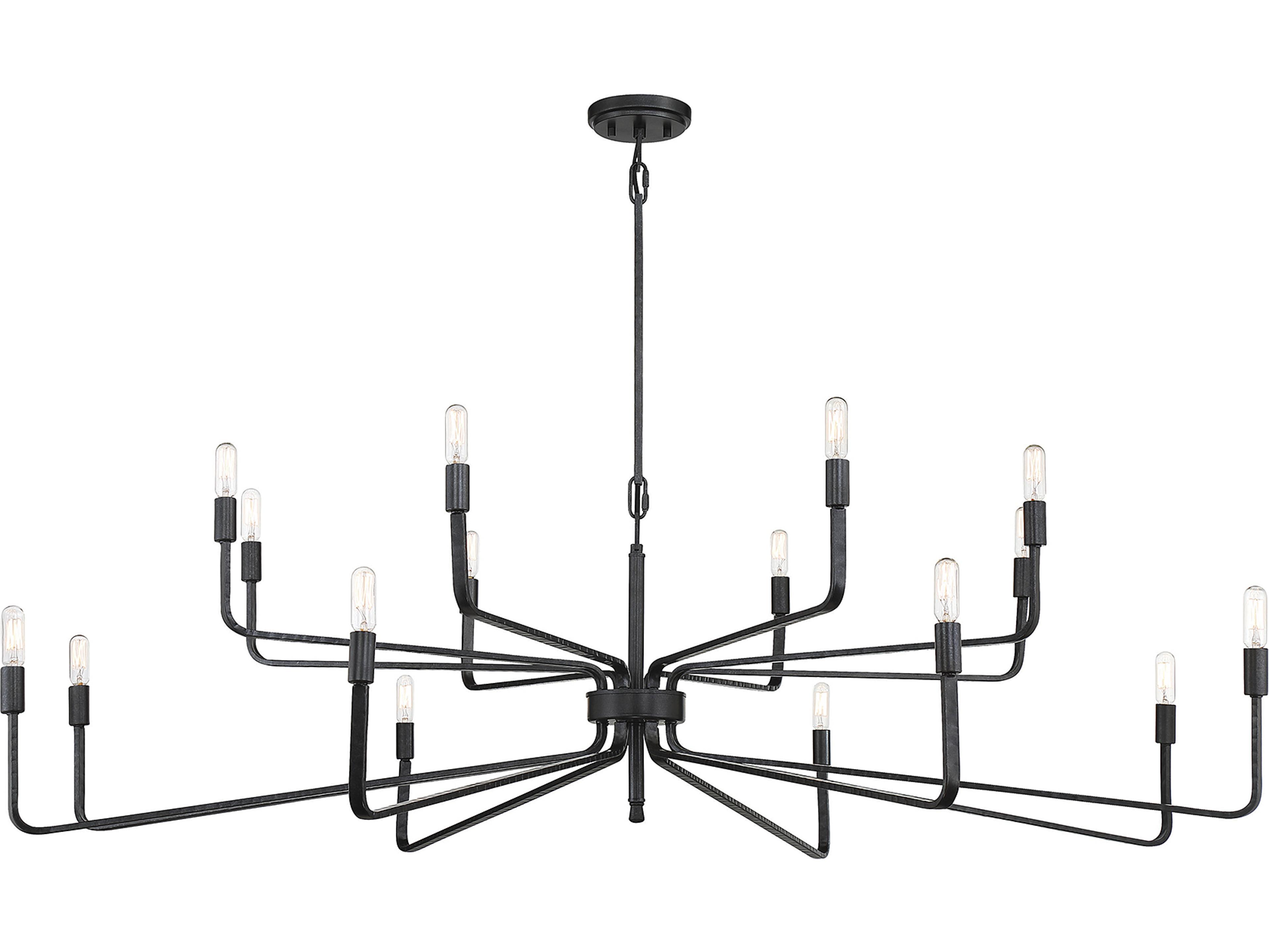 Savoy House Salem 16-Light Forged Iron Black Chandelier