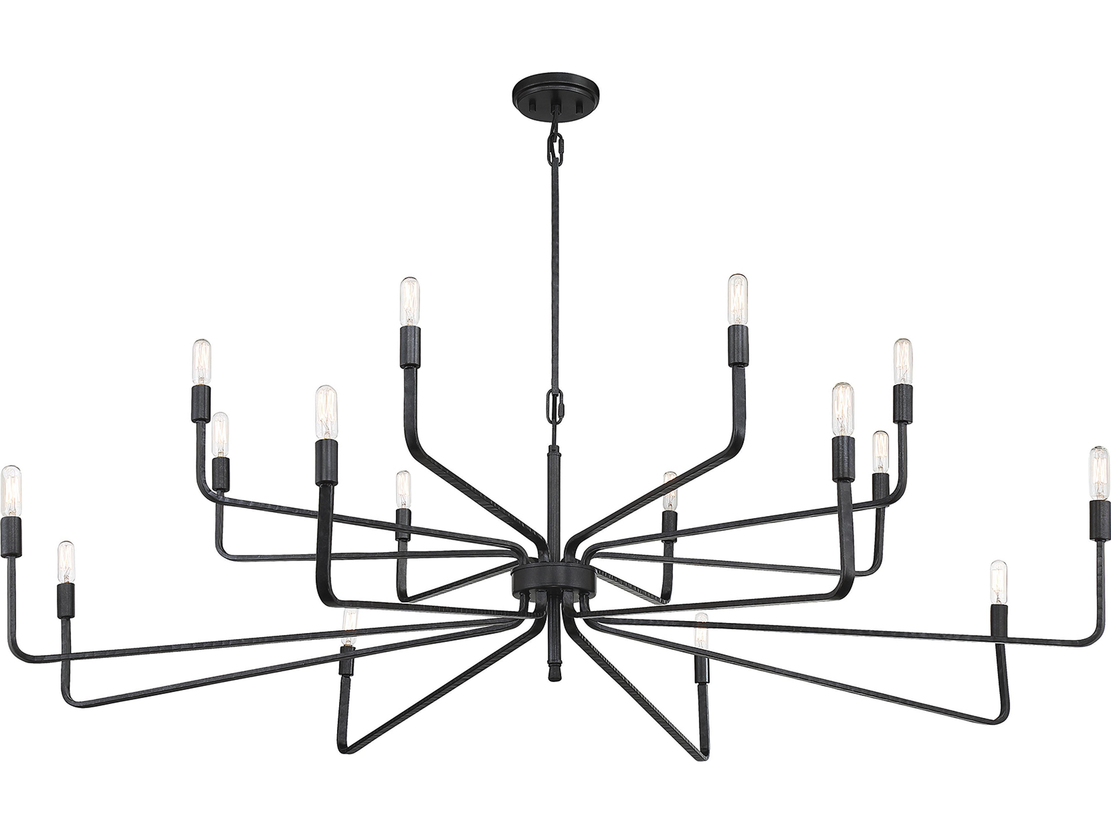 Savoy House Salem 16-Light Forged Iron Black Chandelier
