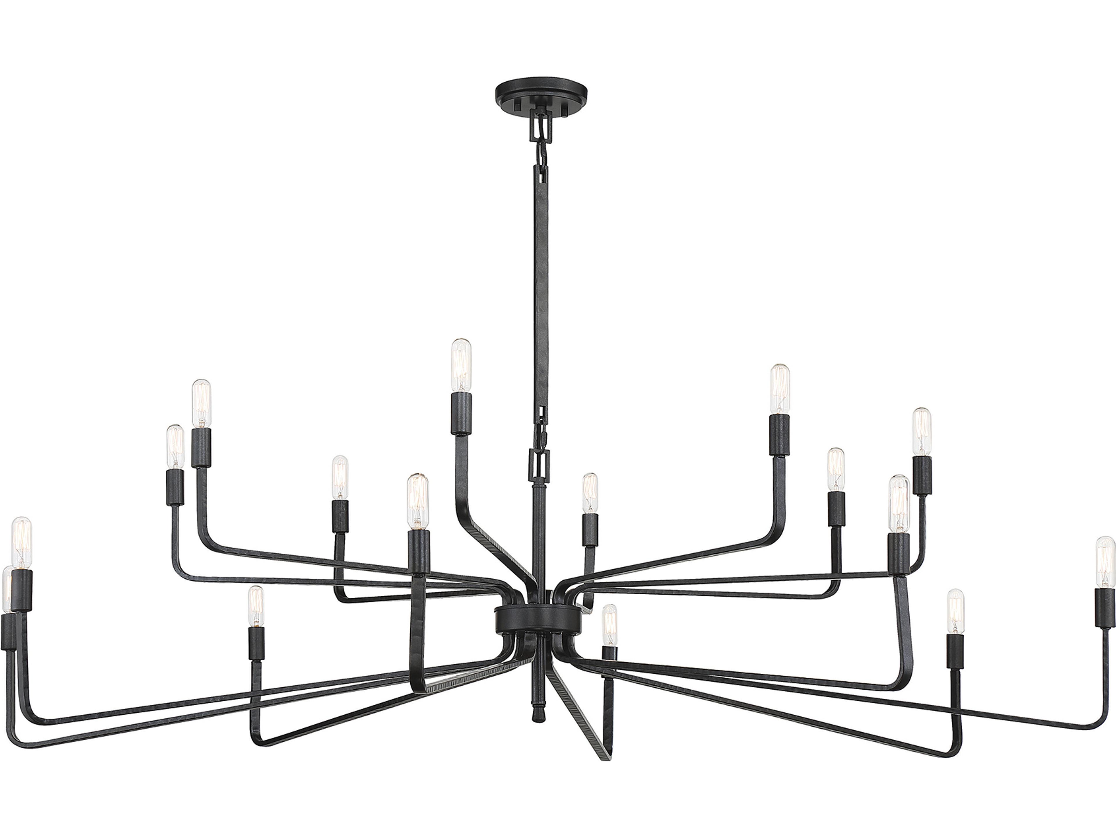 Savoy House Salem 16-Light Forged Iron Black Chandelier