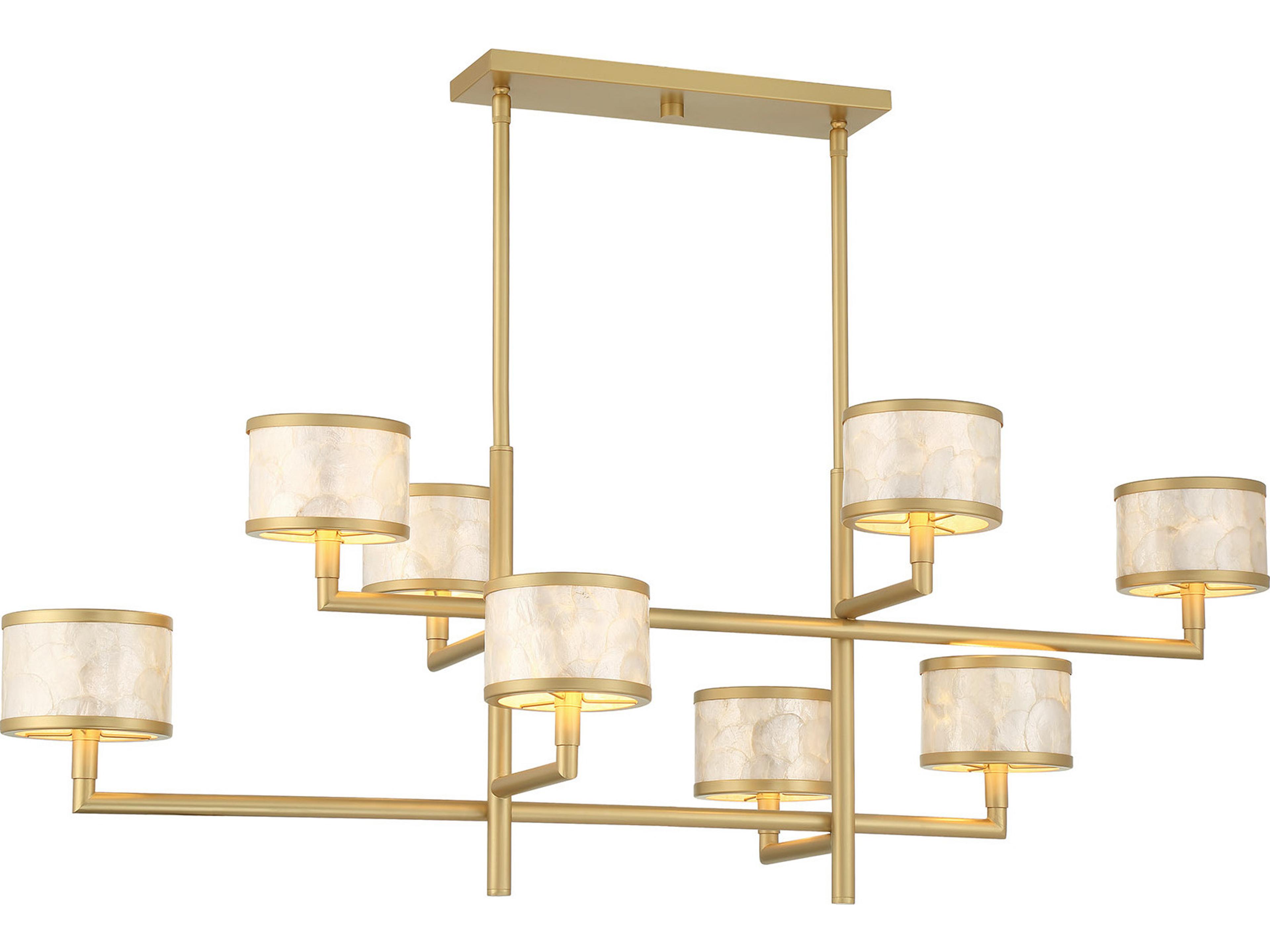 Mariquita 8-Light Spun Gold Drum Tiered Island Pendant