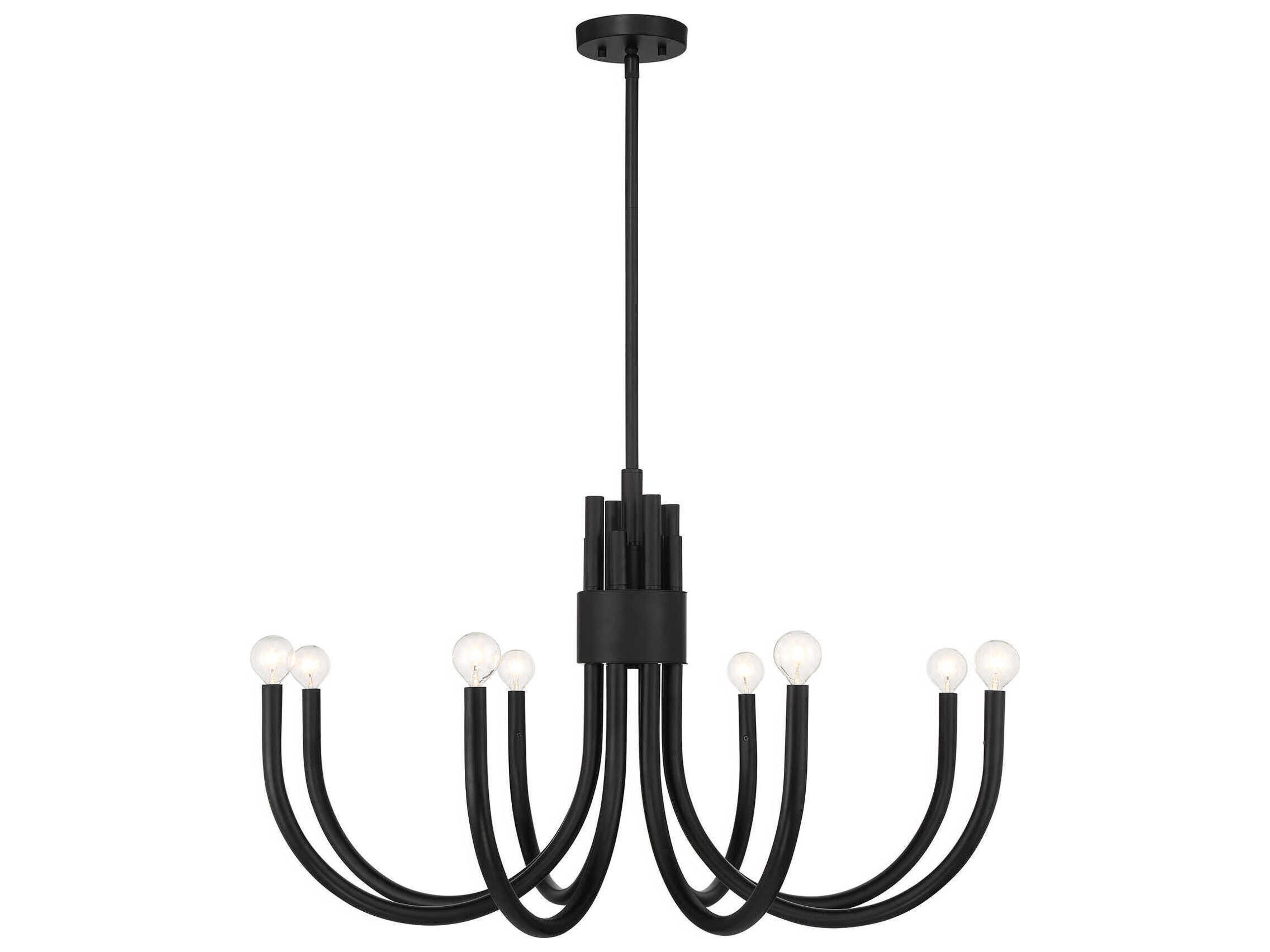 Sorrento 8-Light Matte Black Chandelier