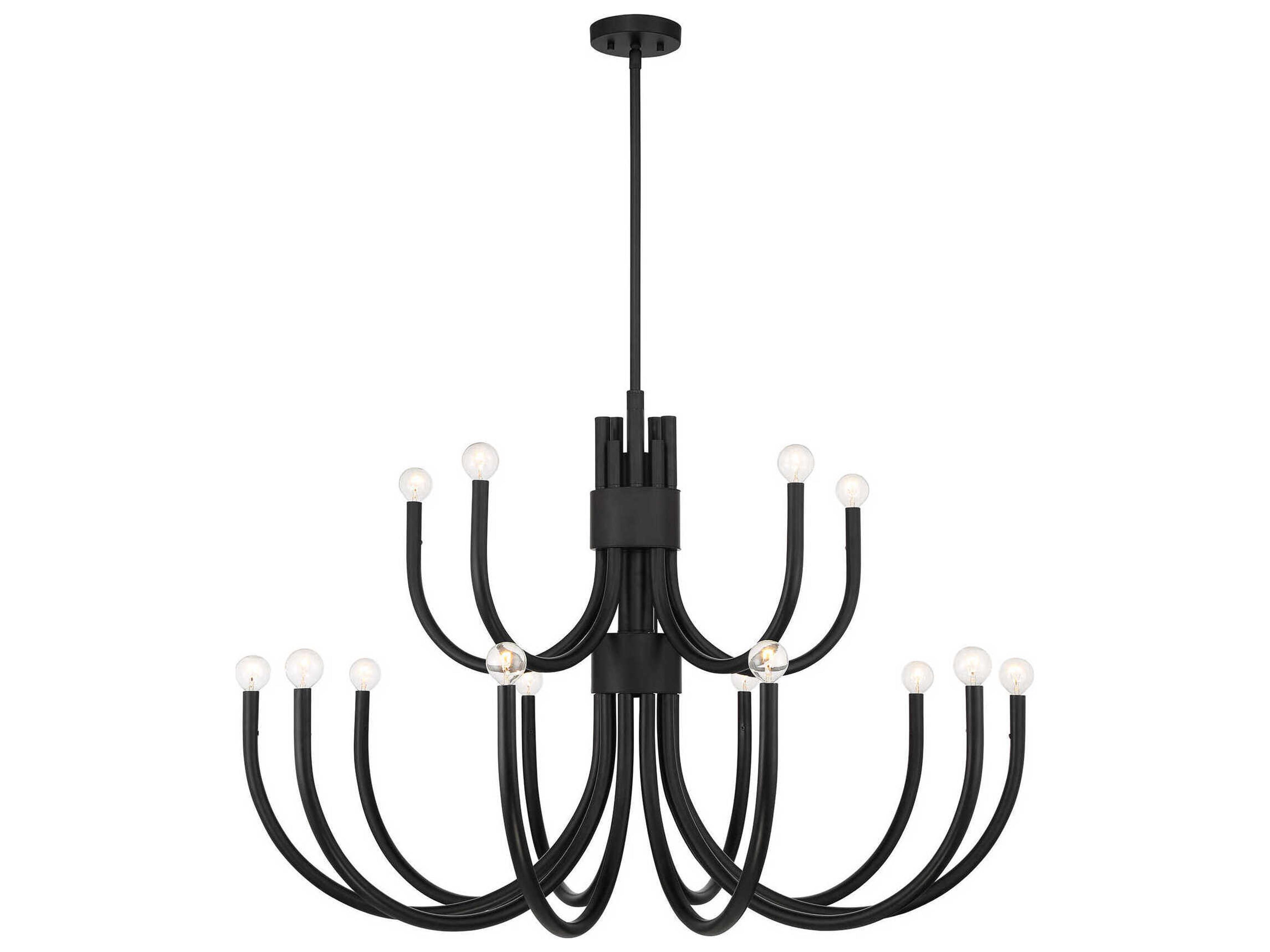 Sorrento 15-Light Matte Black Chandelier