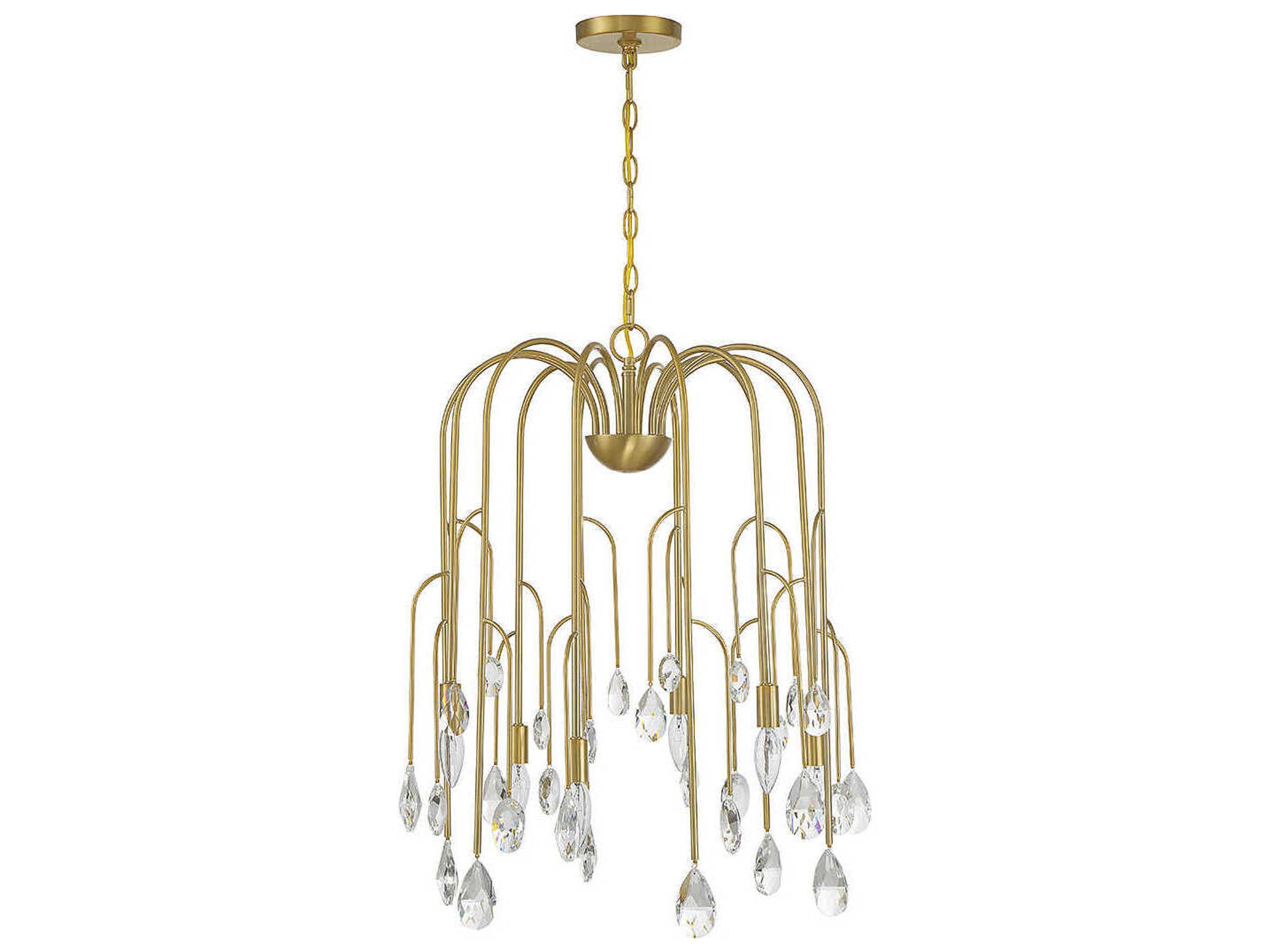 Savoy House Anholt 6-Light Noble Brass Crystal Chandelier