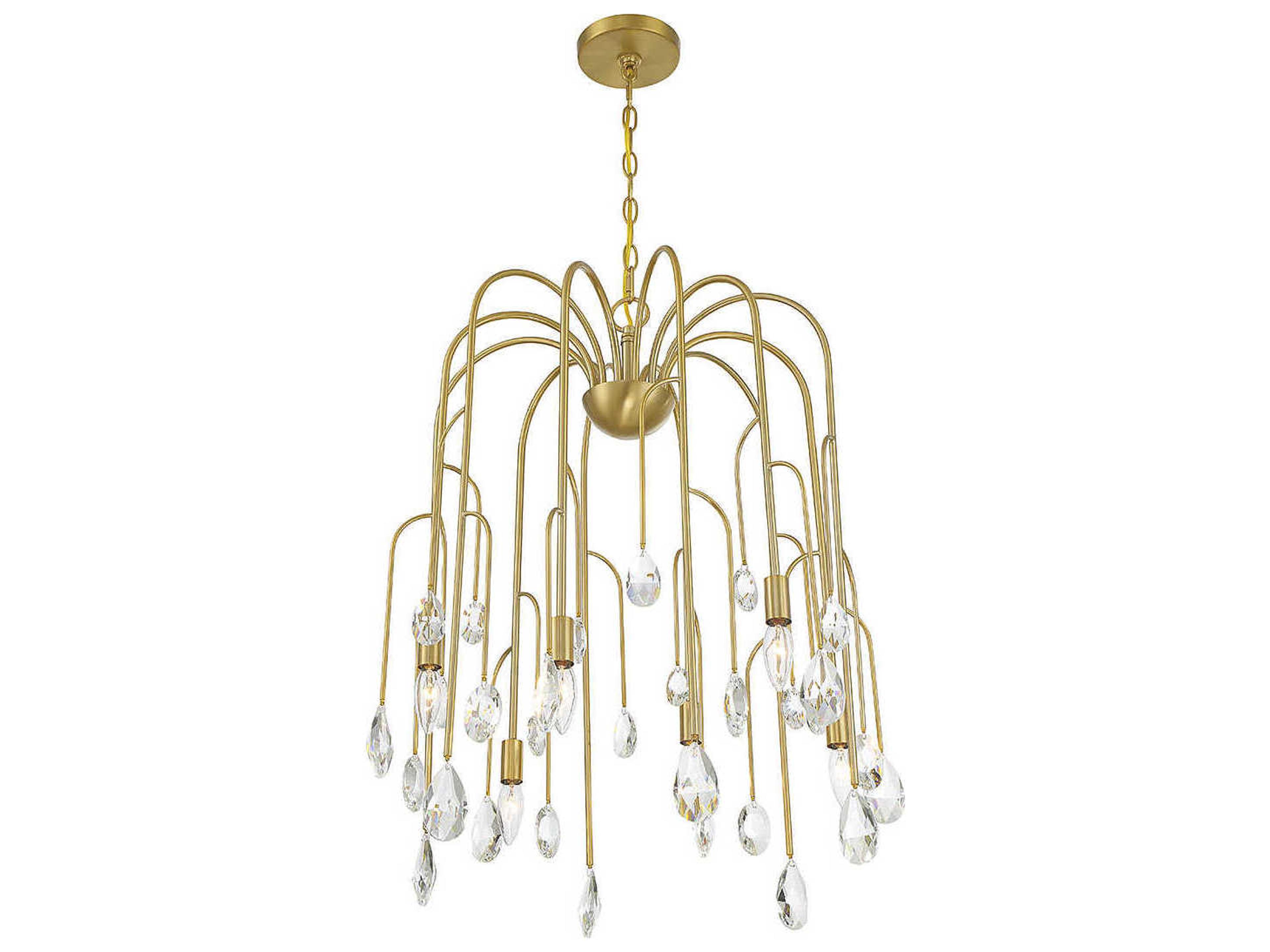 Savoy House Anholt 6-Light Noble Brass Crystal Chandelier