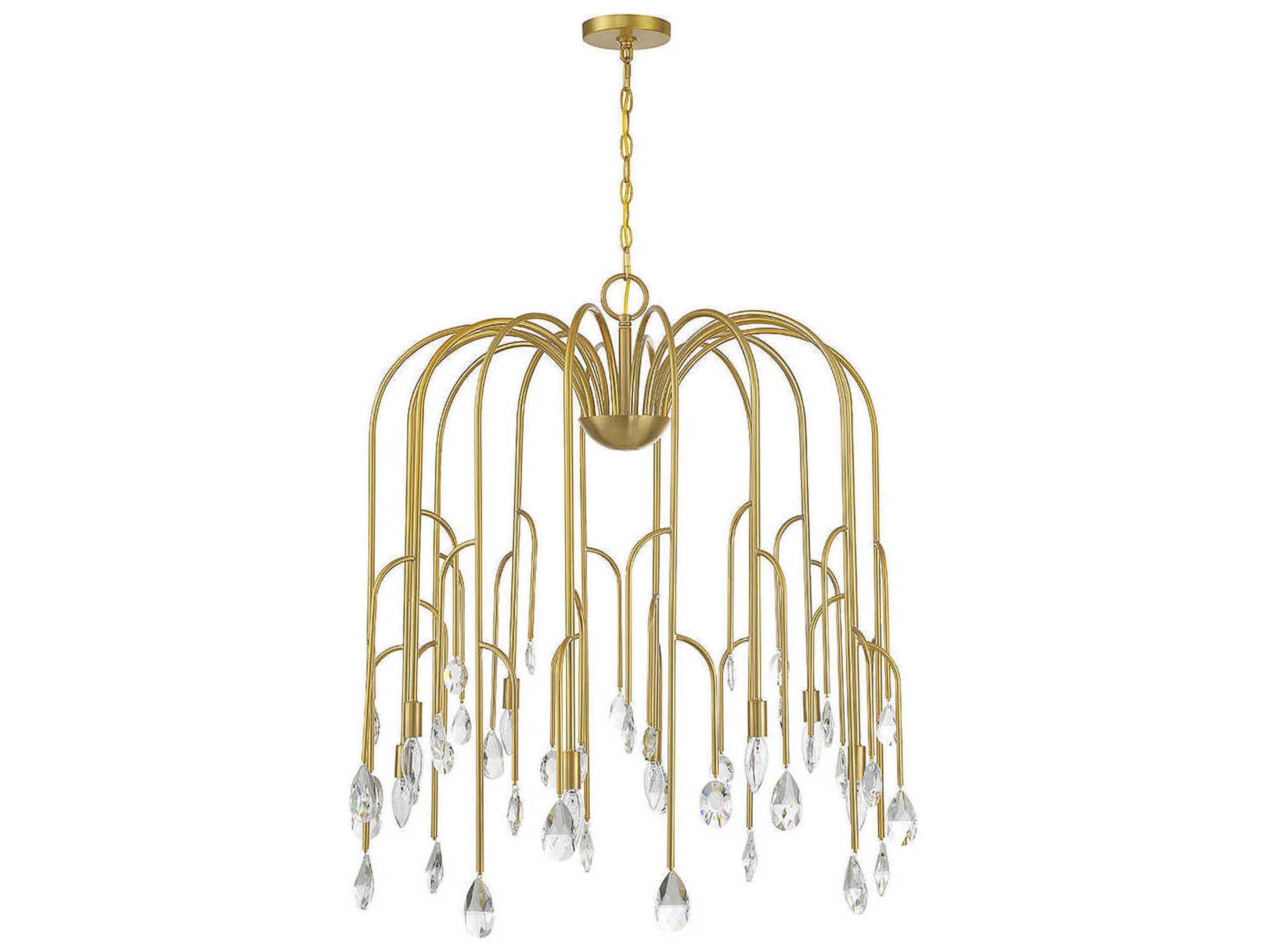 Savoy House Anholt 8-Light Noble Brass Crystal Chandelier