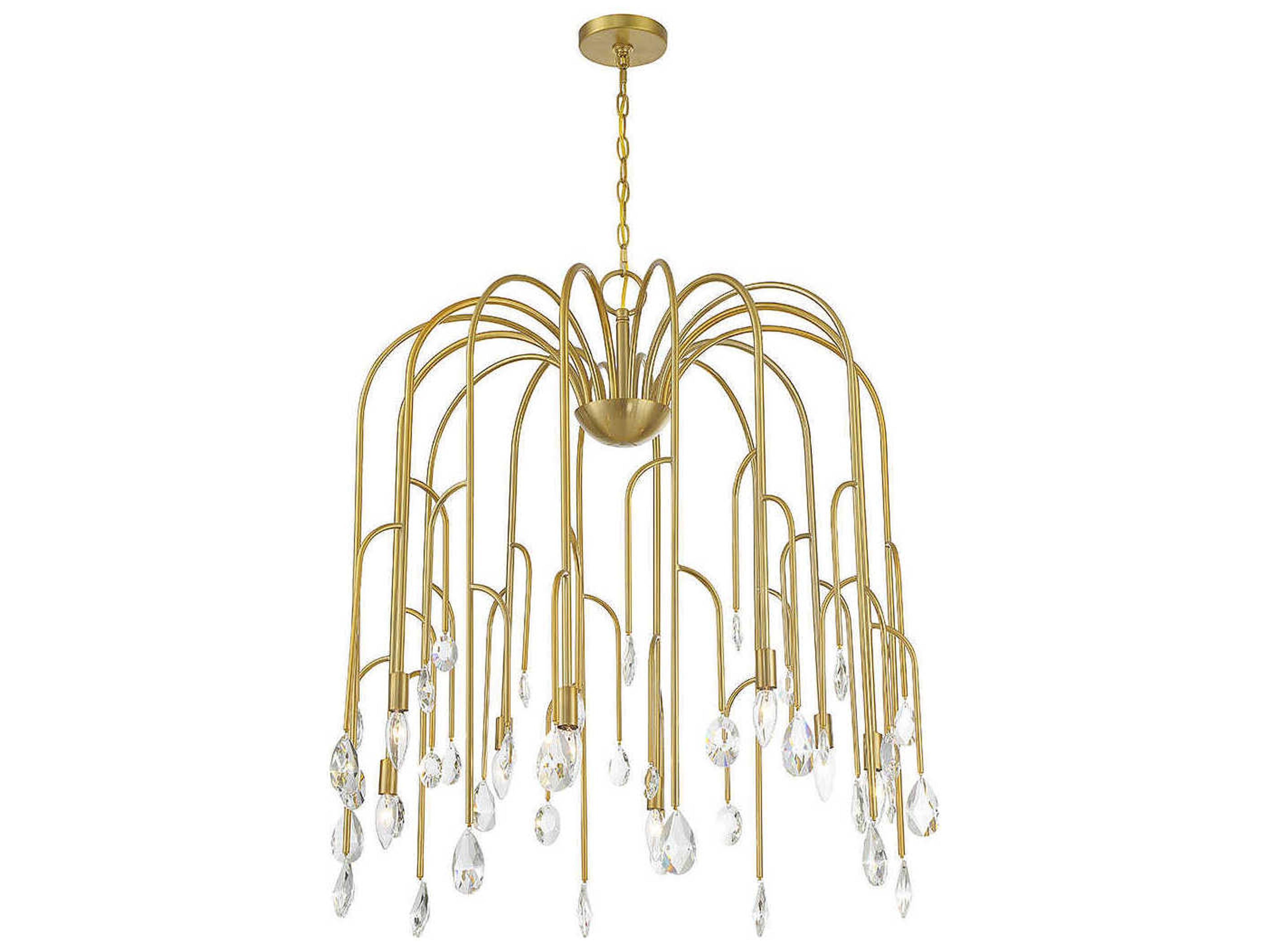 Savoy House Anholt 8-Light Noble Brass Crystal Chandelier