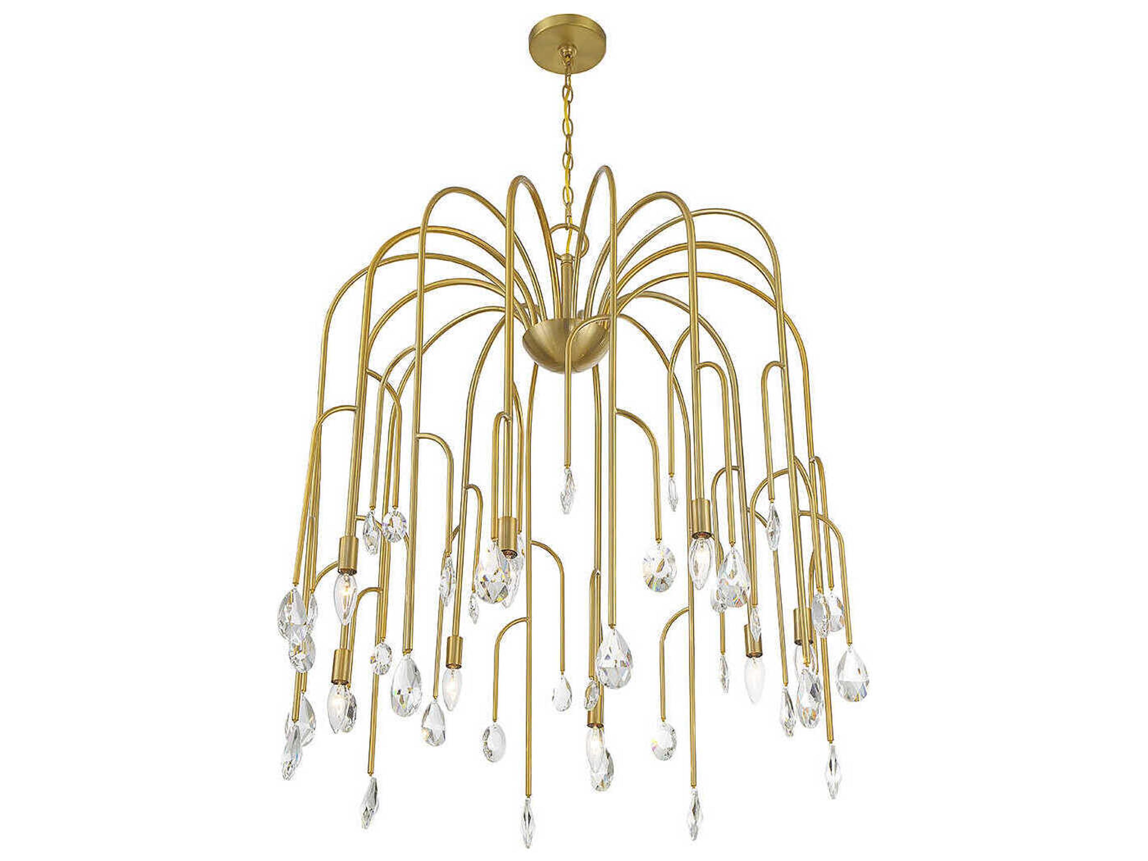Savoy House Anholt 8-Light Noble Brass Crystal Chandelier