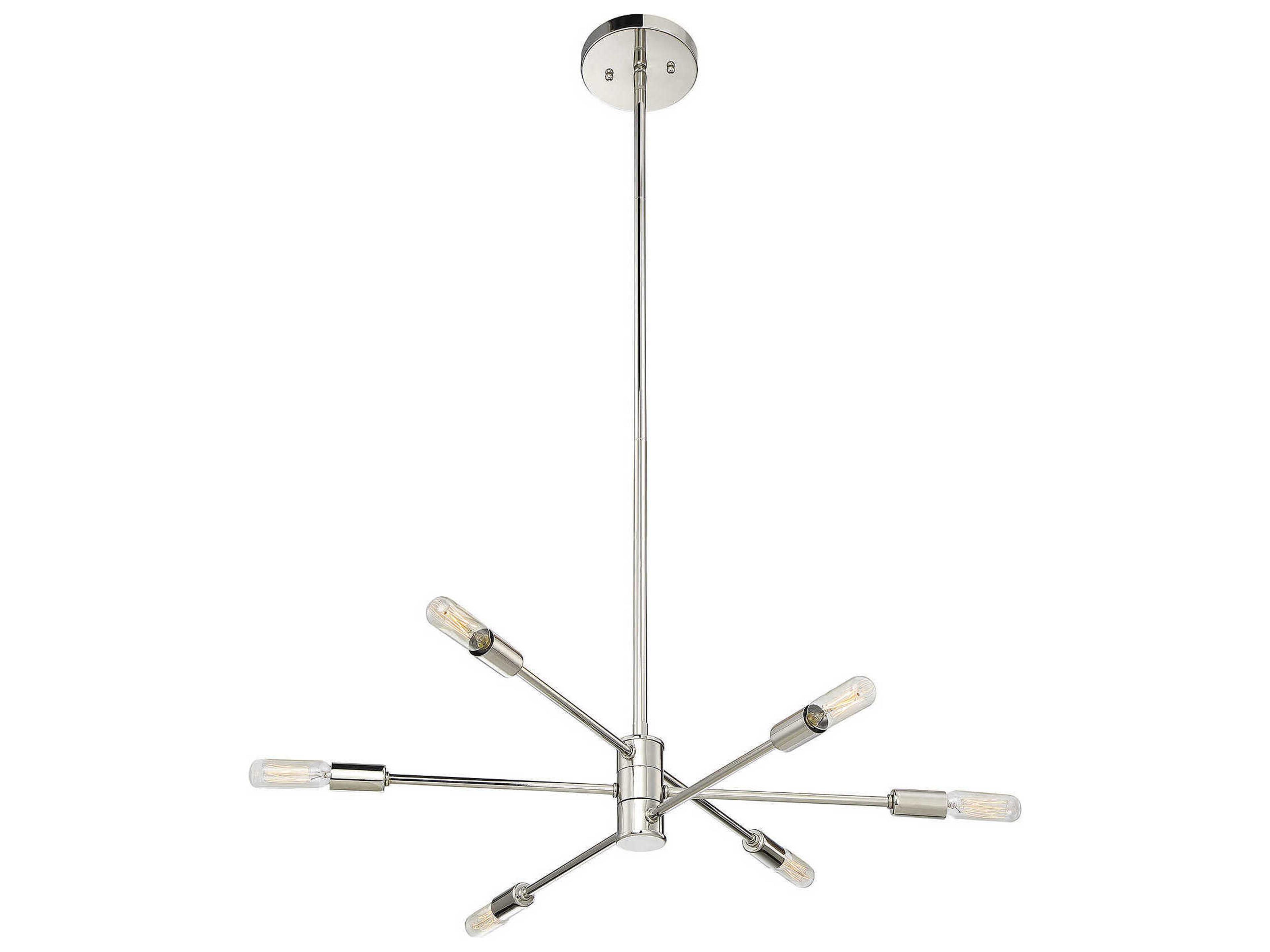 Savoy House Lyrique 6-Light Polished Nickel Linear Sputnik Tiered Chandelier