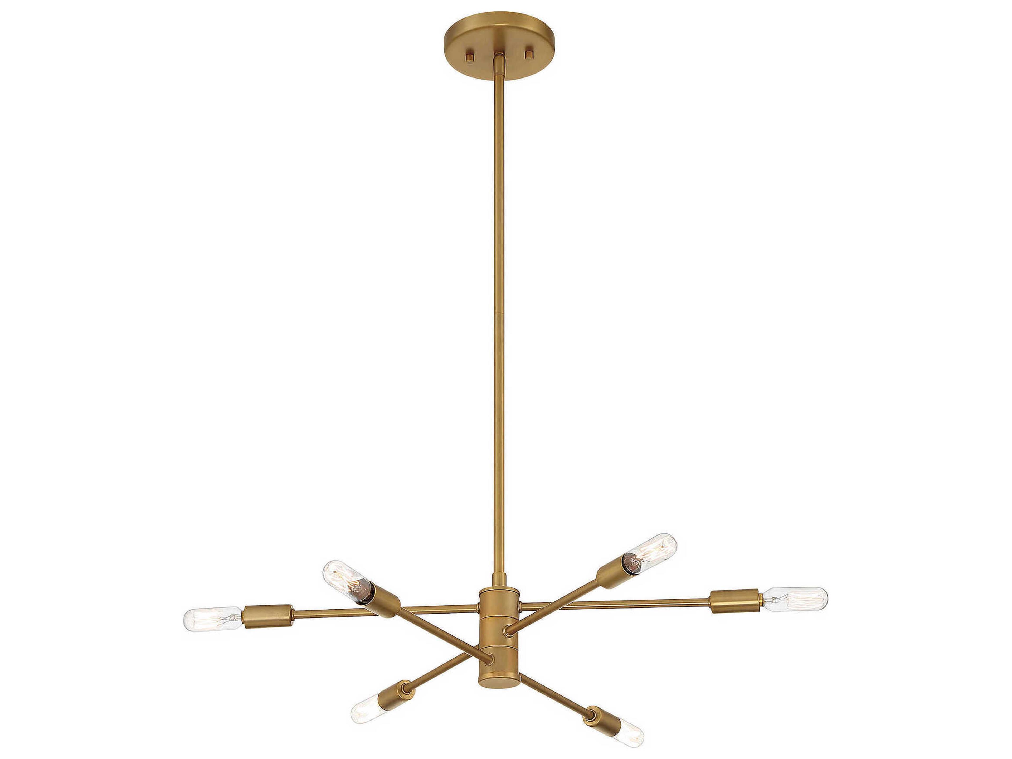 Savoy House Lyrique 6-Light Warm Brass Linear Sputnik Tiered Chandelier