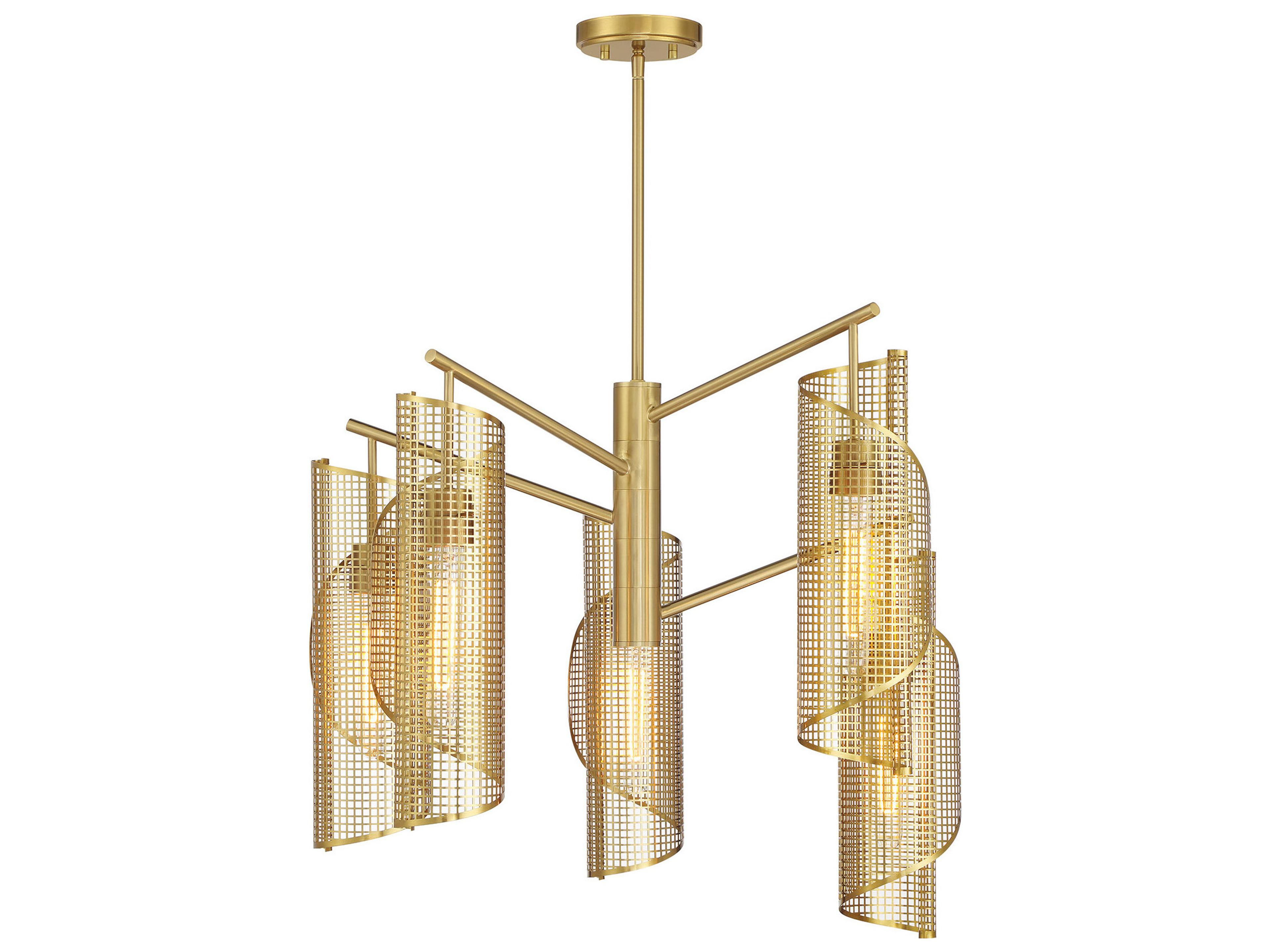 Hillbourne 5-Light Warm Brass Chandelier