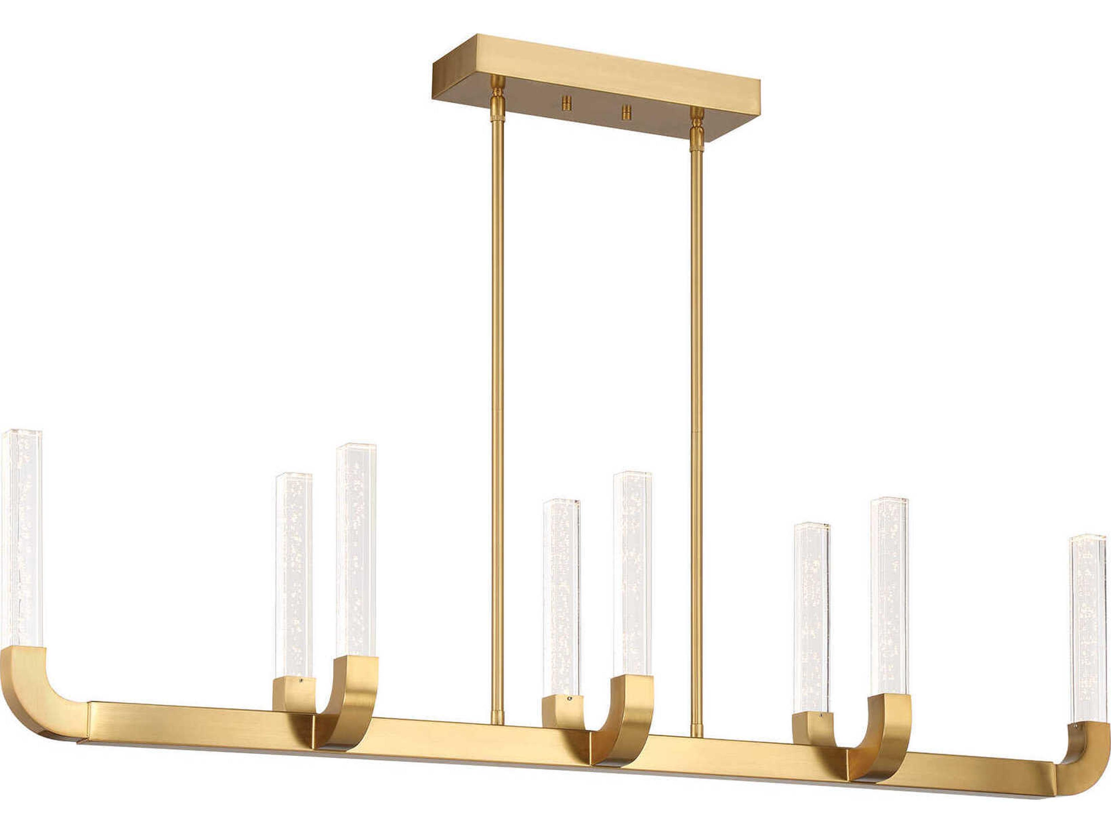 Del Mar 8-Light Warm Brass Linear Island Pendant