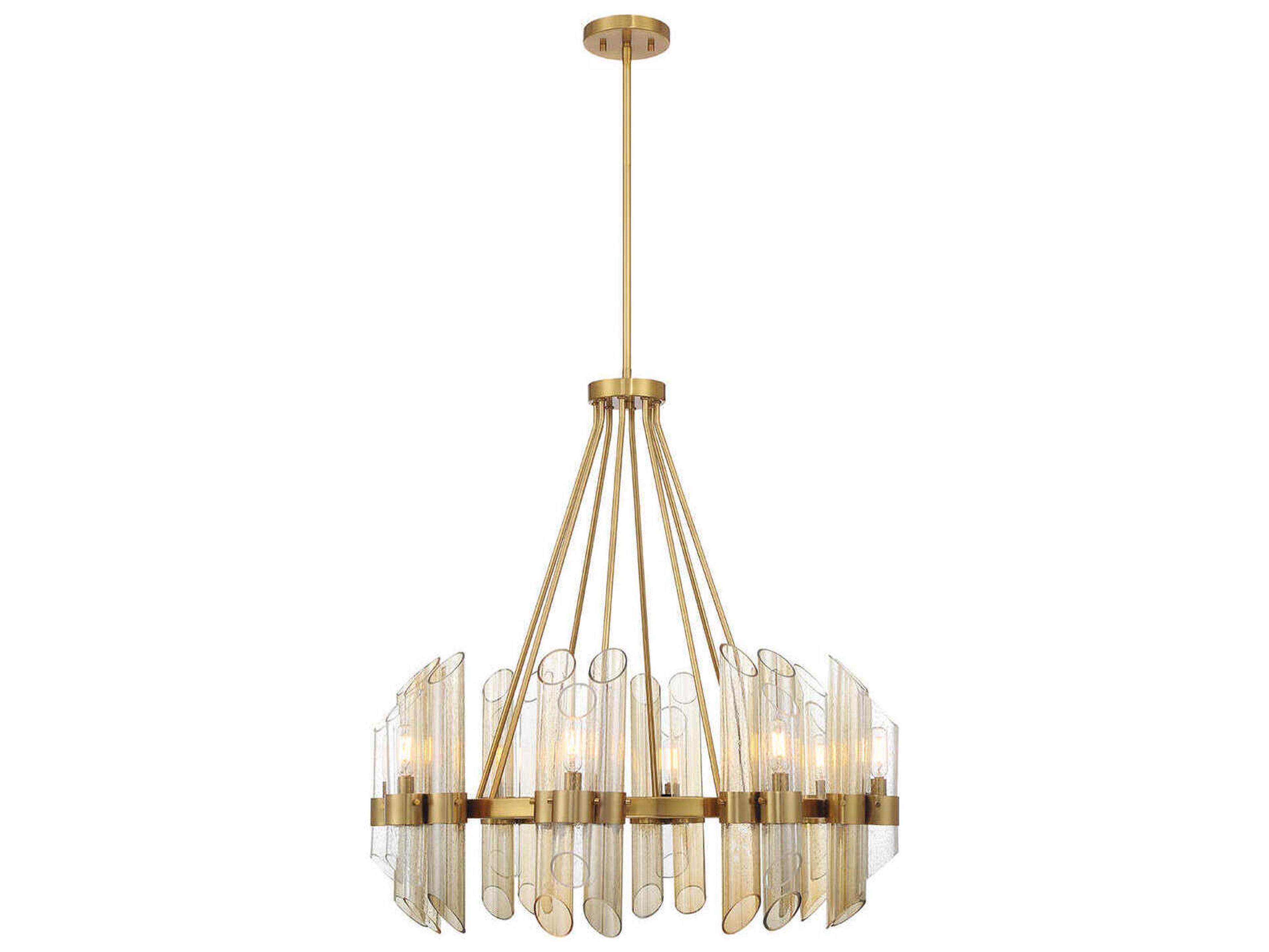 Biltmore 8-Light Warm Brass Cylinder Chandelier