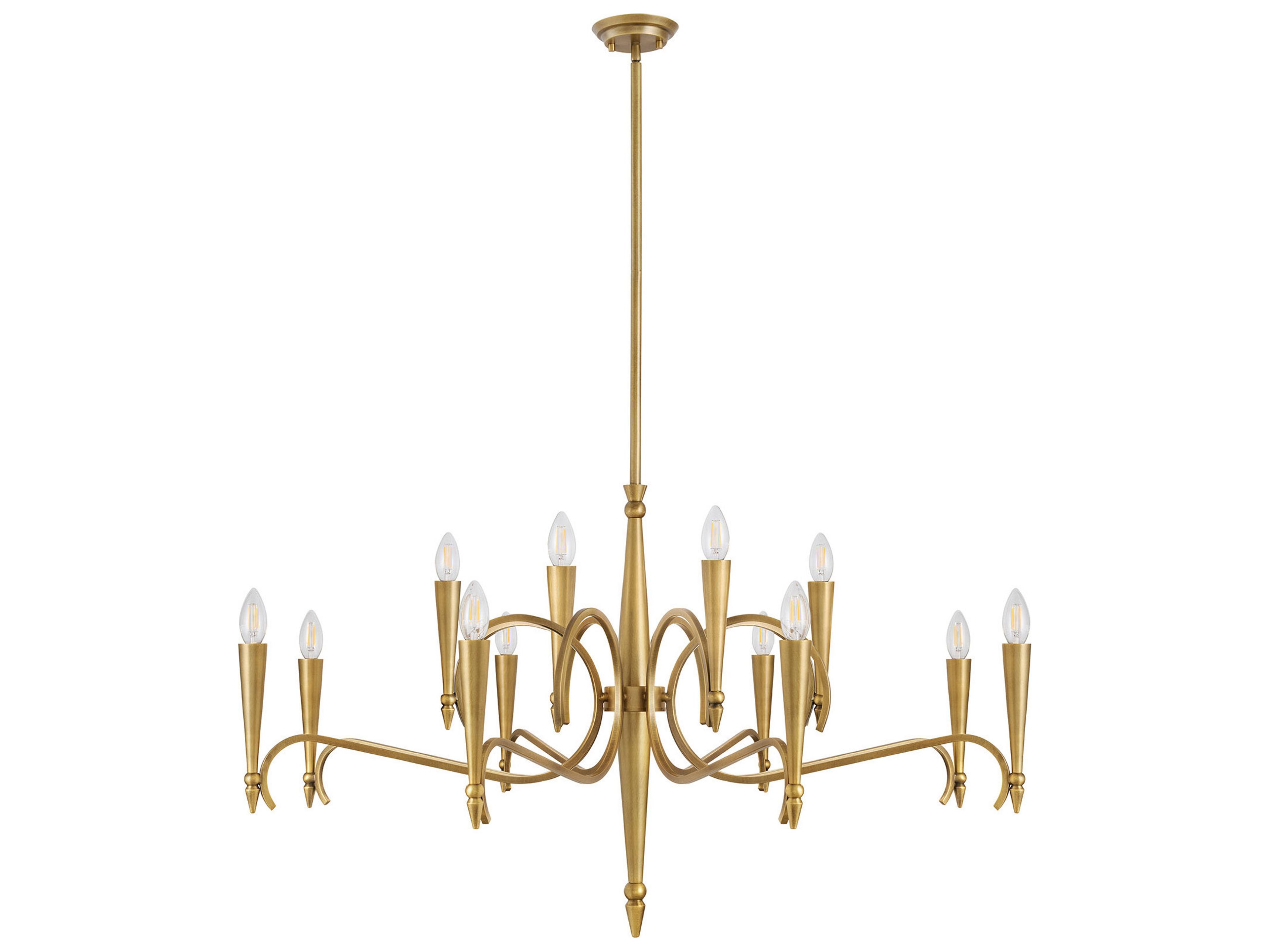 Tremont 12-Light Riviera Brass Candelabra Chandelier