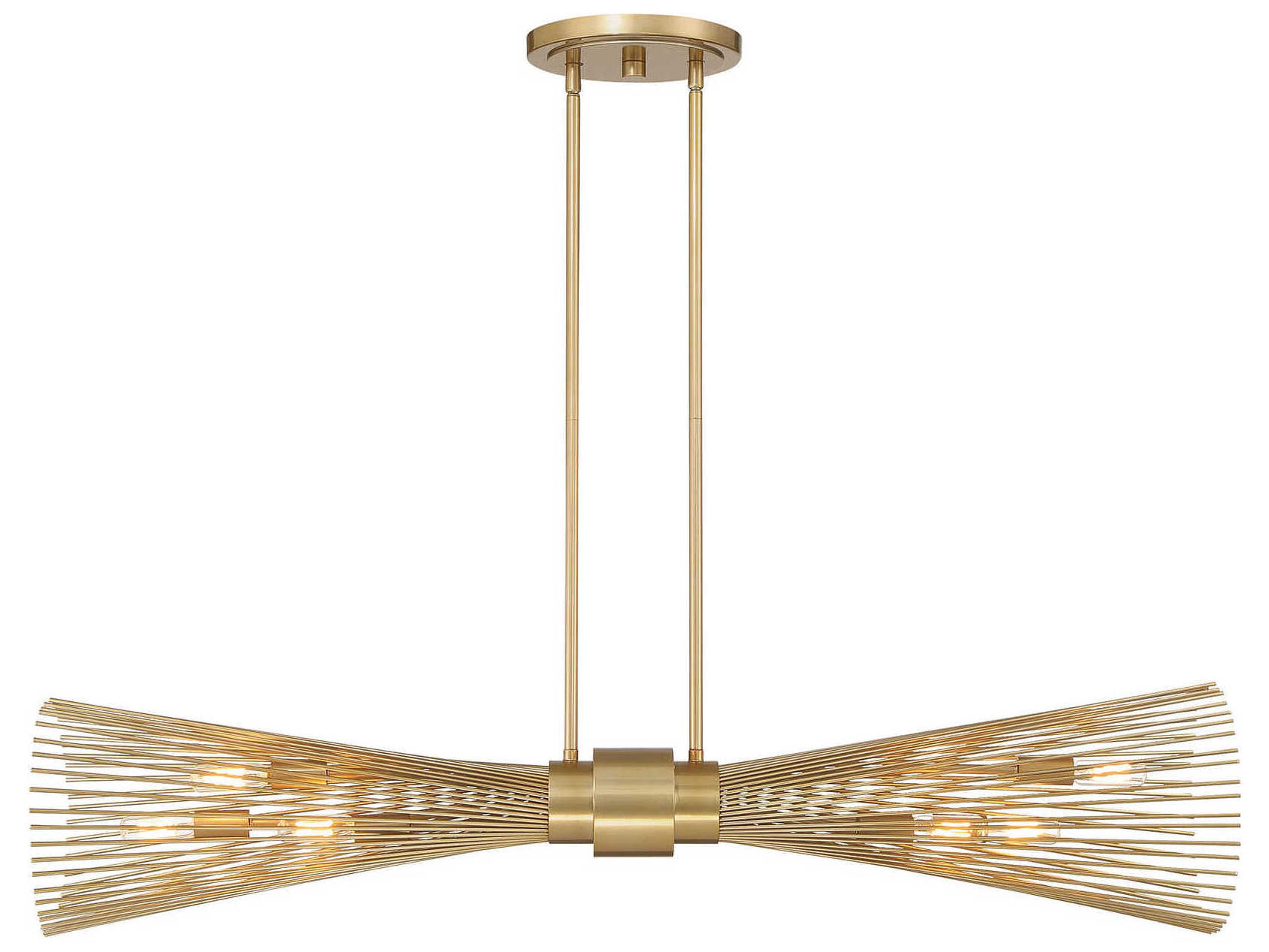 Longfellow 6-Light Burnished Brass Island Pendant