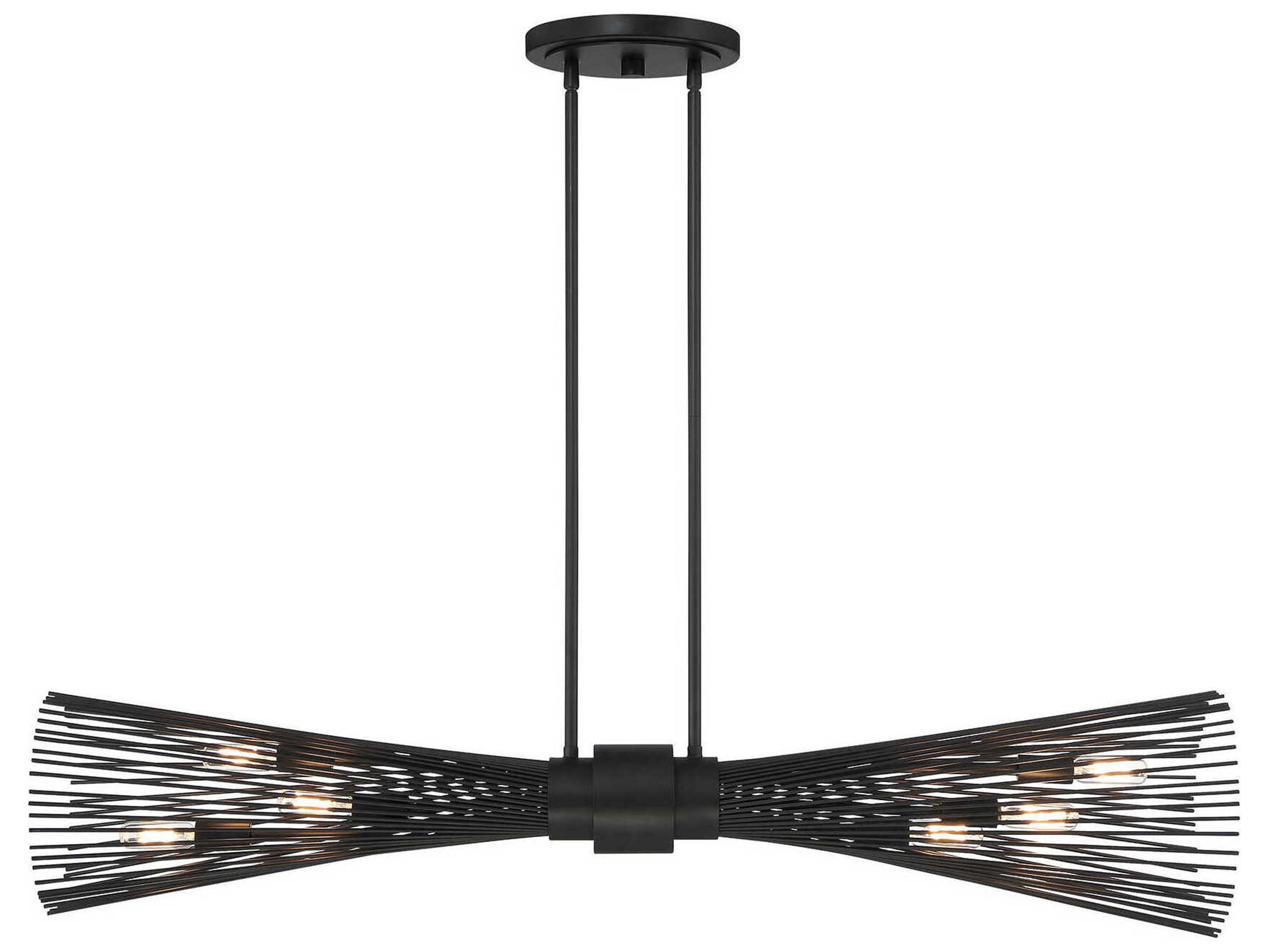 Longfellow 6-Light Matte Black Island Pendant
